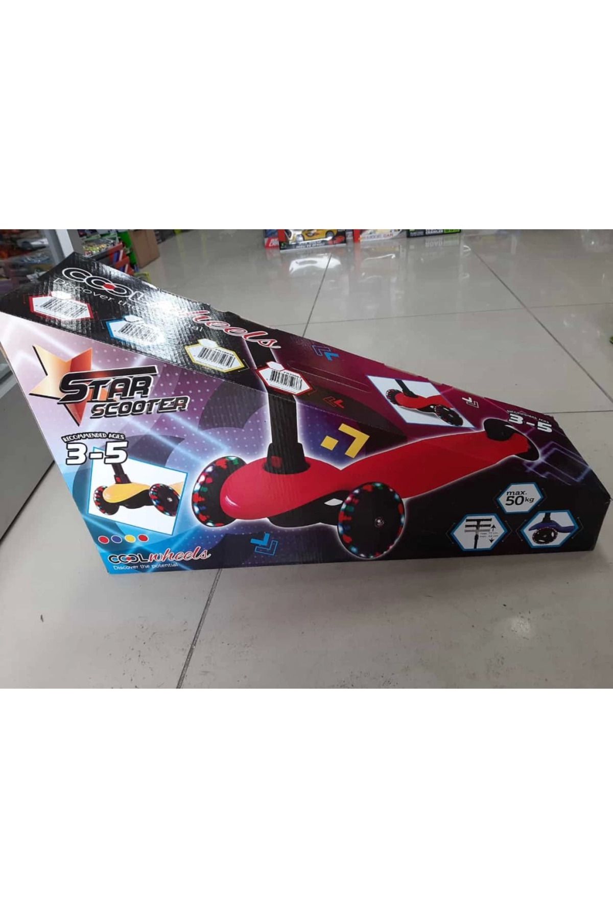 gnsstore COOL WHEELS IŞIKLI STAR SCOOTER KIRMIZI