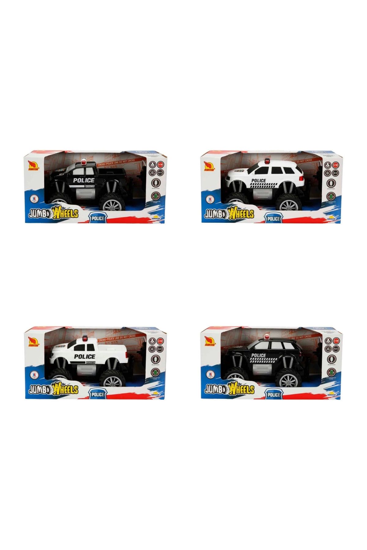 gnsstore SNMN R/C 1/18 F/F ARABA JUMBO WHL.POLİS IŞIKLI 4.8