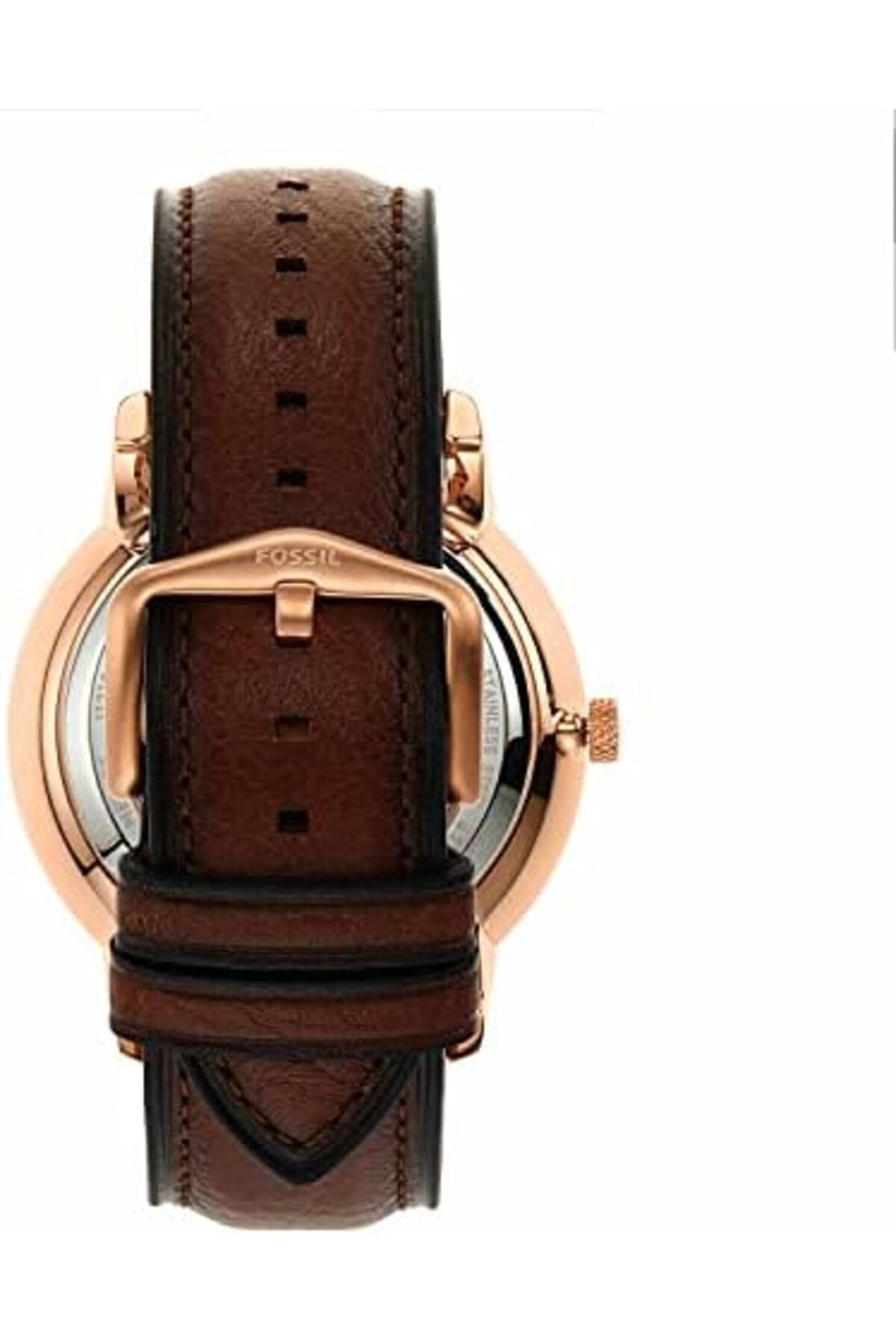 Fossil-Men's Neutra Automatic Stainless Steel and Eco Leather Three-Hand Skeleton Watch, Color: Rose 6