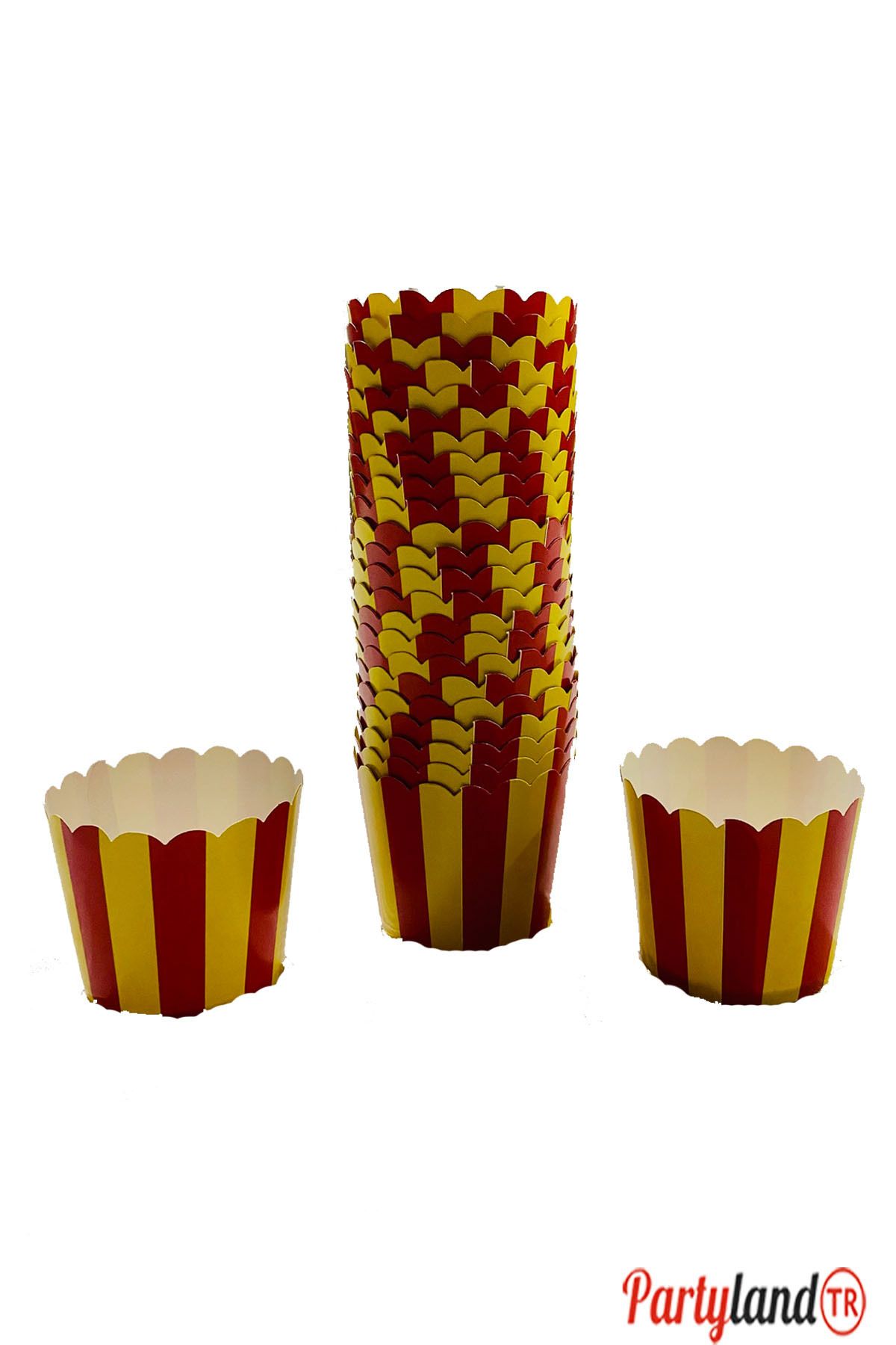 PartylandTR Sarı Kırmızı Taraftar Temalı 25 Adet Cupcake Ve Muffin Pişirme Kabı