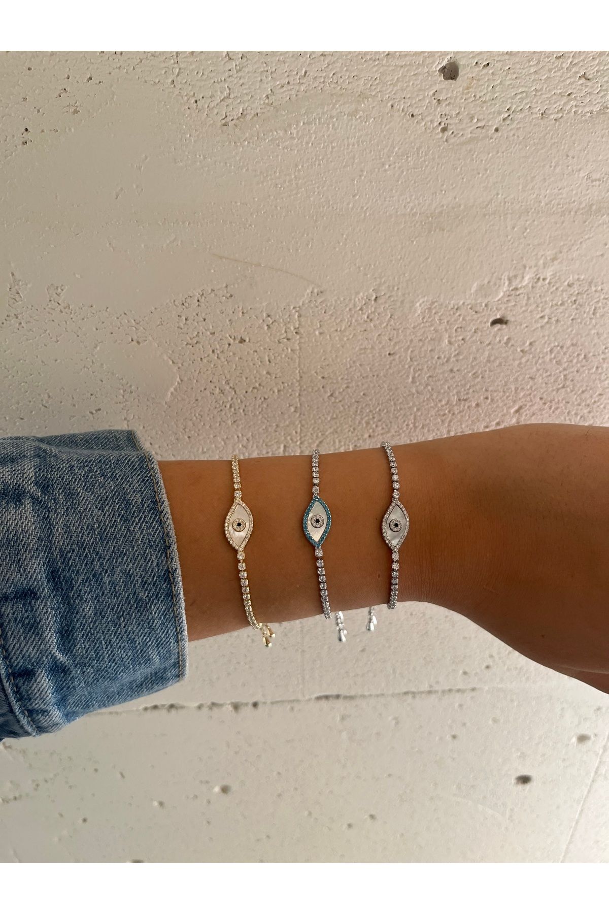FASHİON JEWELRY Asansörlü Göz Bileklik Zirkon Taşlı