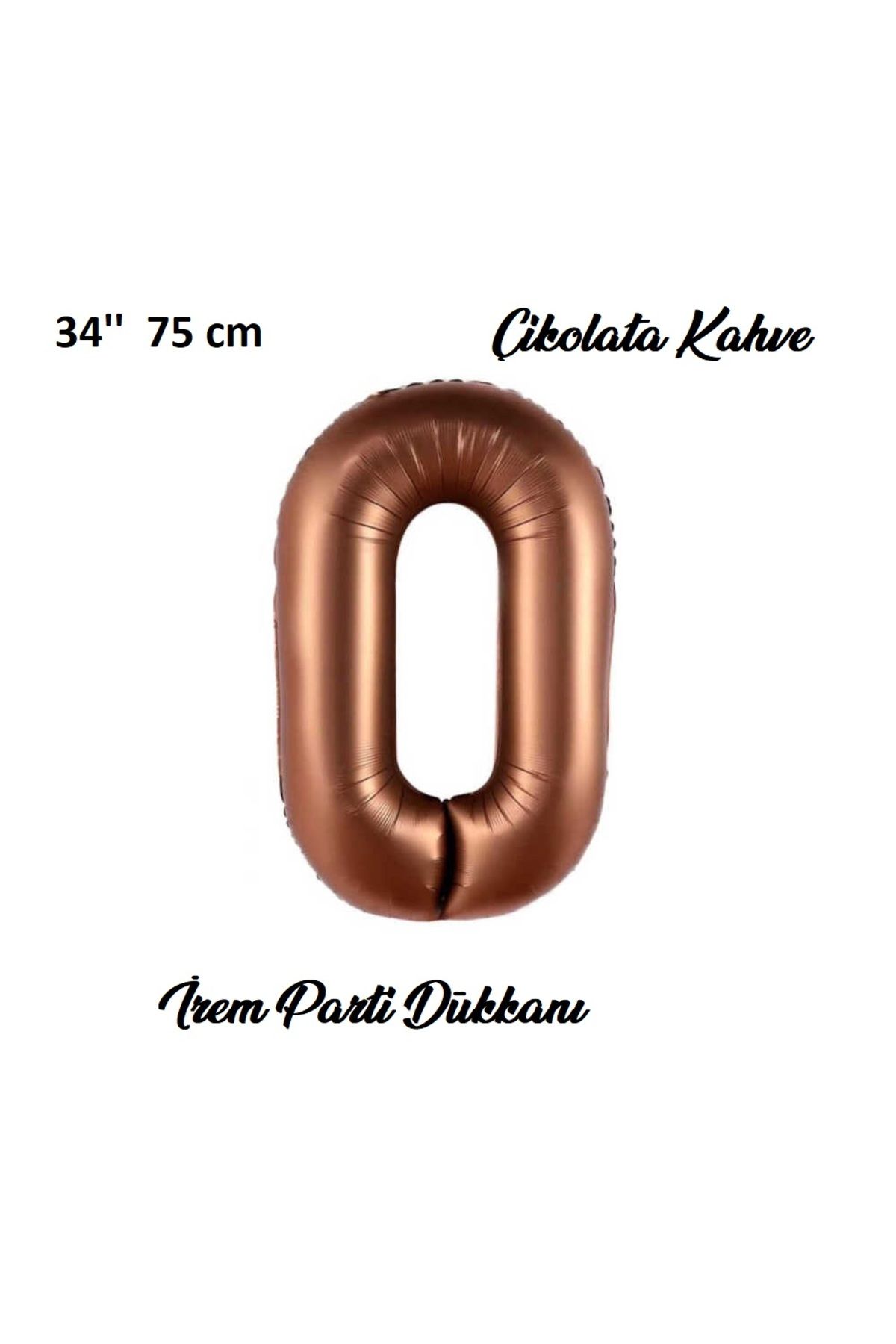 İrem Parti Dükkanı Retro Çikolata Kahve, Kahverengi 0 Yaş Rakam Balon 74 Cm 34 Inç