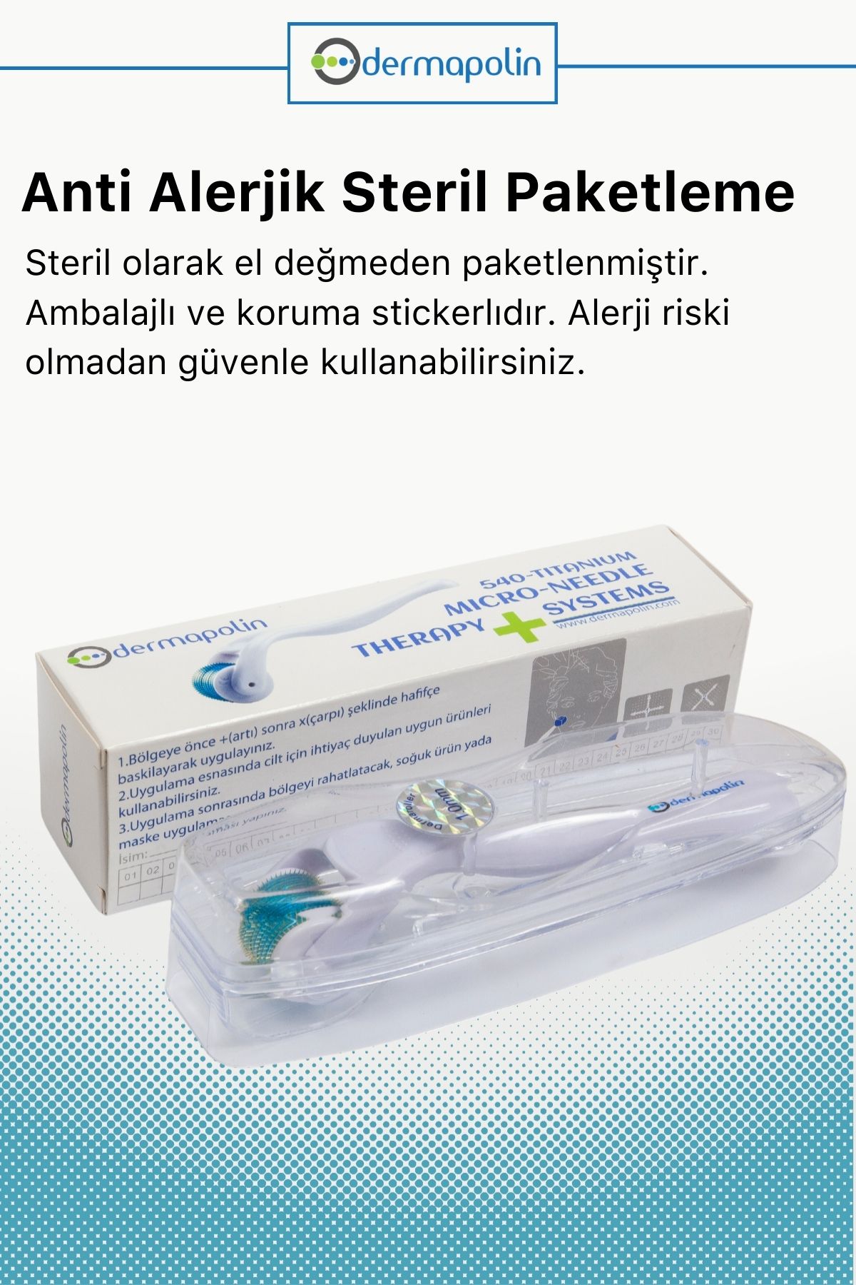 Dermapolin-الأصلي 100% تيتانيوم 1.00 مم 540 إبرة 100 استخدام مضاد للحساسية للعناية بالبشرة ديرمارولر 5