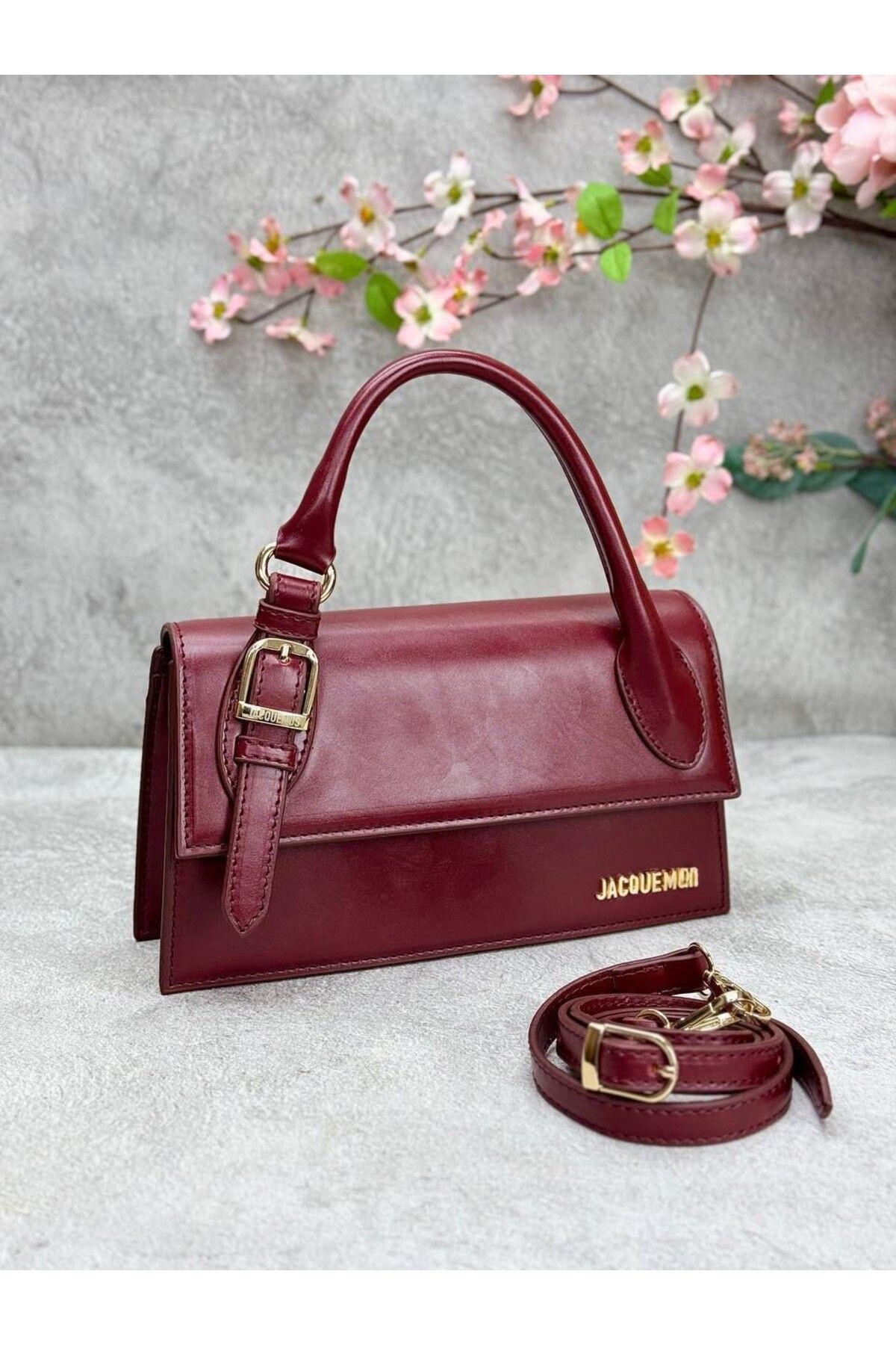 LEAUDER WOMEN KADIN ASKILI METAL AKSESUARLI EL VE OMUZ ÇANTASI LONG BOUNCLE SİZE 24*14 CM