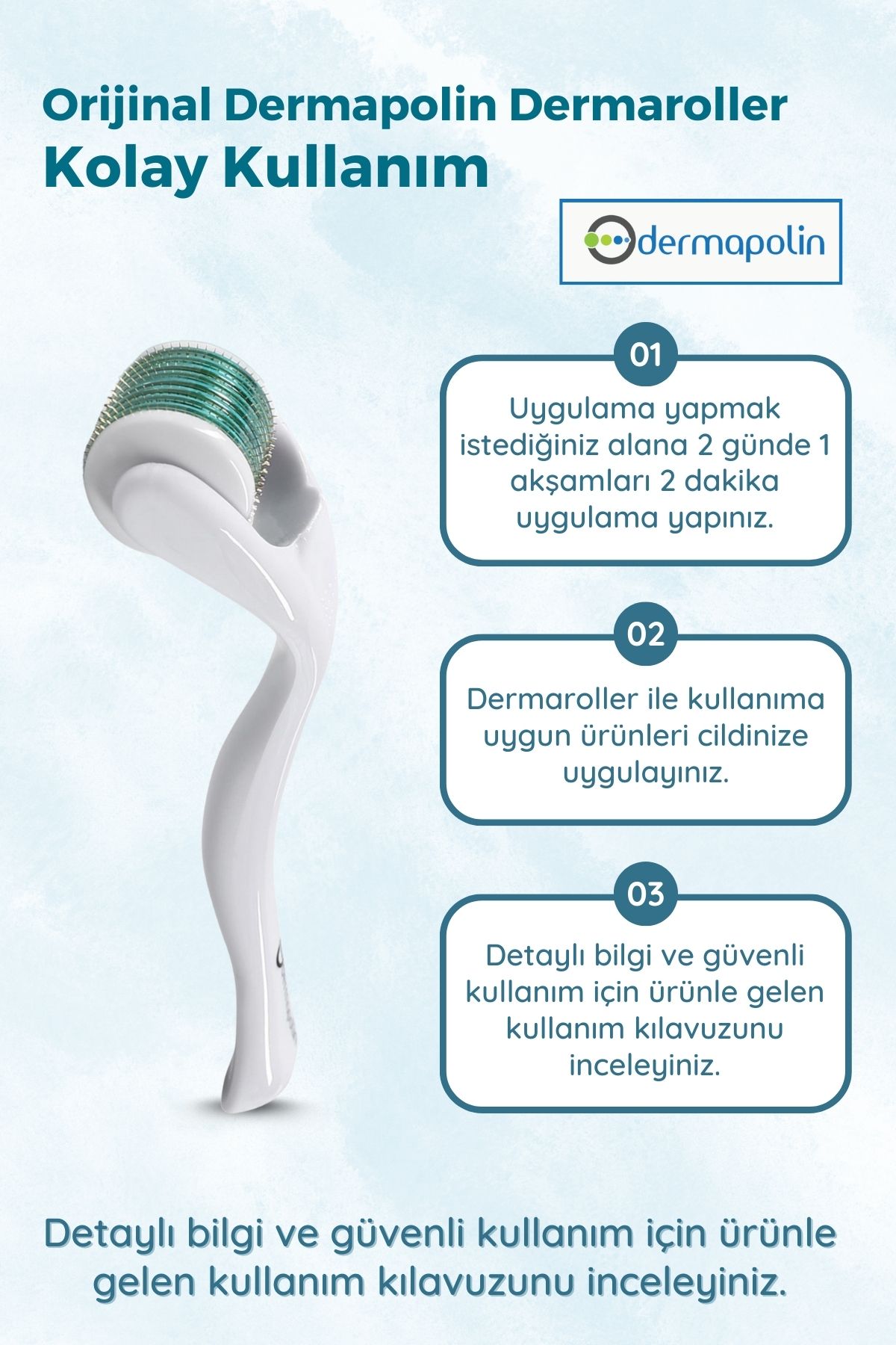 Dermapolin-الأصلي 100% تيتانيوم 1.00 مم 540 إبرة 100 استخدام مضاد للحساسية للعناية بالبشرة ديرمارولر 7