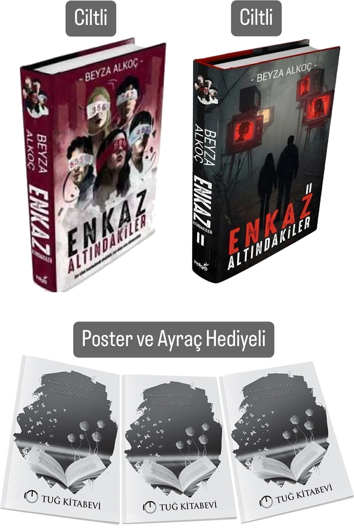 İndigo Kitap Enkaz Altındakiler 1 Enkaz Altındakiler 2 Set Ciltli Poster ve Ayraçlı Beyza Alkoç + Hediyeli