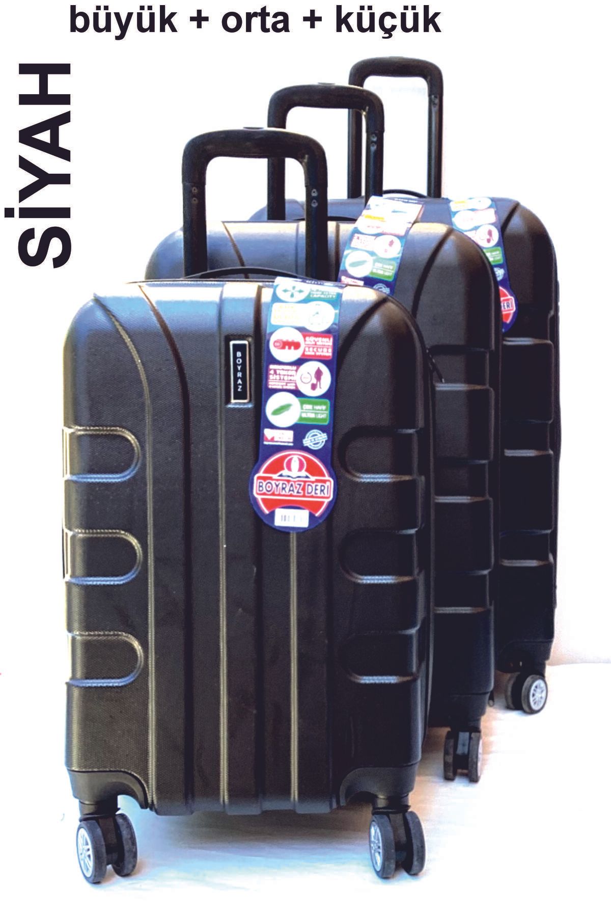 BOYRAZ HESAPLI---ORTA KALİTE---ABS 3 LÜ VALİZ SETİ
