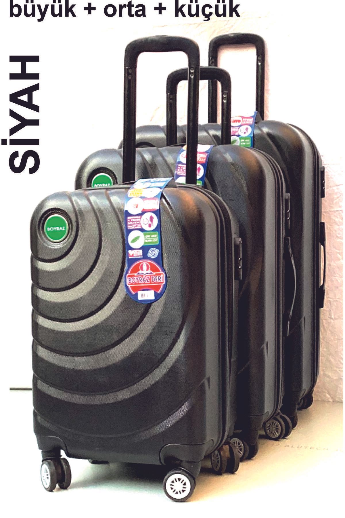 BOYRAZ HESAPLI---ORTA KALİTE---ABS 3 LÜ VALİZ SETİ