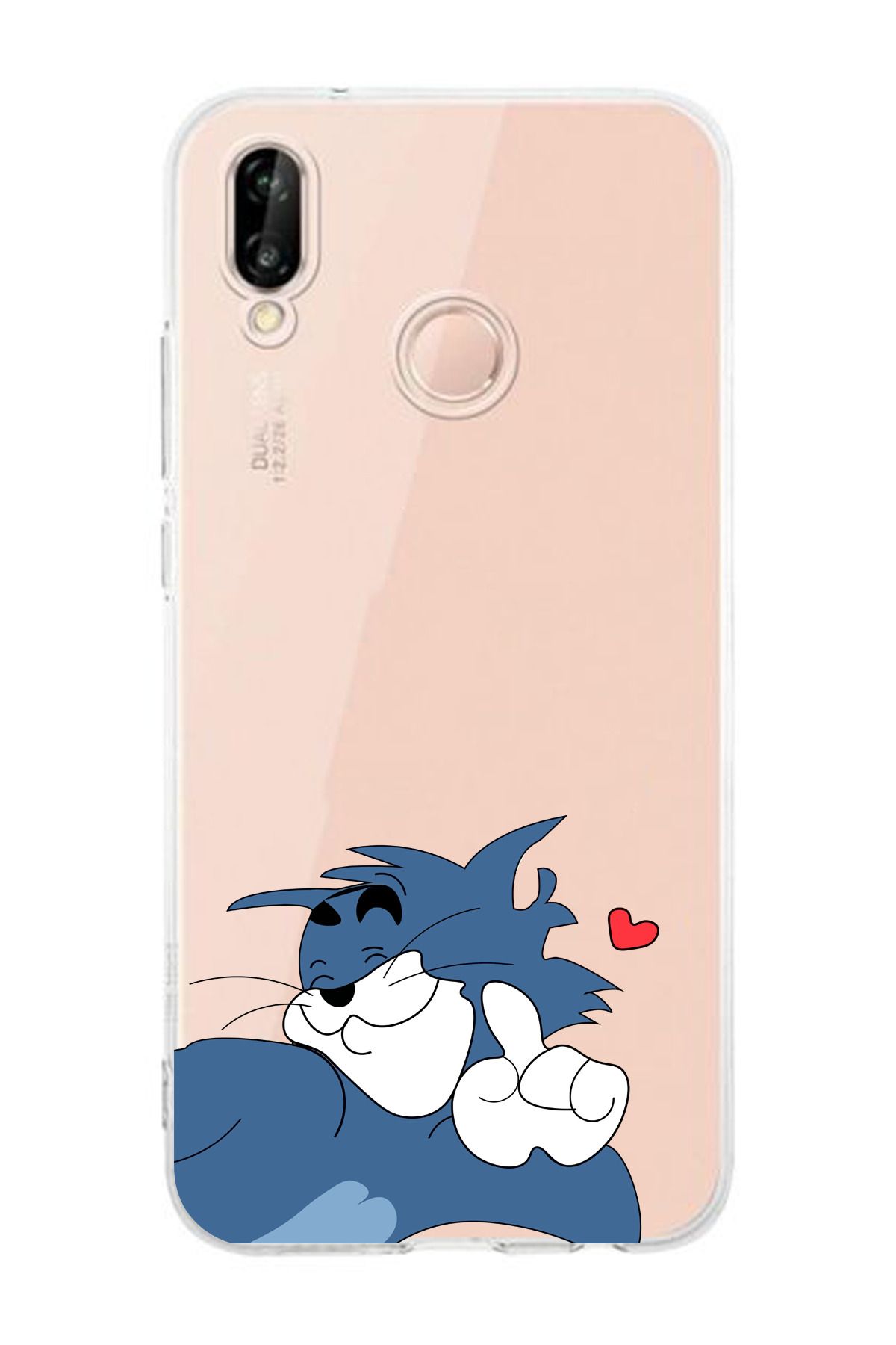 moonset Huawei P20 Lite Uyumlu Tom Tasarımlı Baskılı Şeffaf Telefon Kılıfı