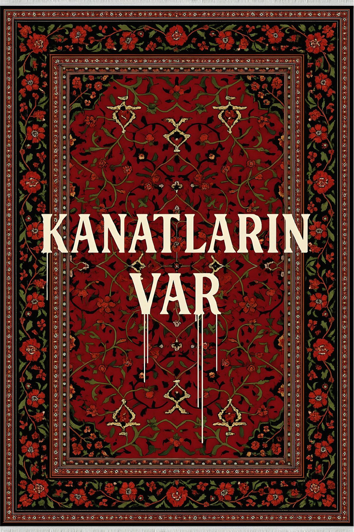 TNYLOF Kanatların Var Yazılı Halı – Kaymaz & Makinede Yıkanabilir | Evcil ve Bebek Dostu | Klasik Motifli