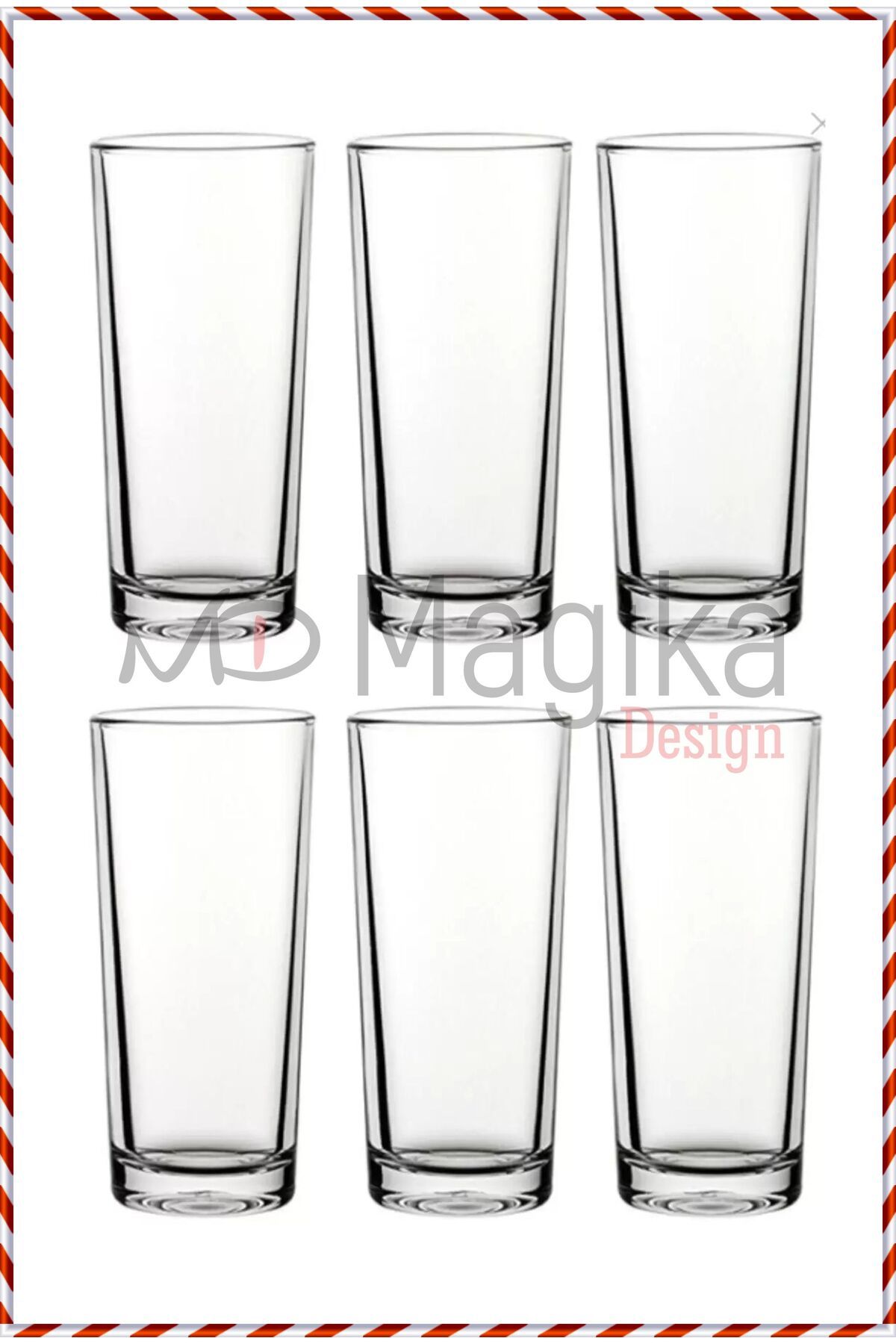 Magika Design PB 52138 Alanya Limonata Bardağı, Rakı Bardağı, 175 cc, 6 Adet