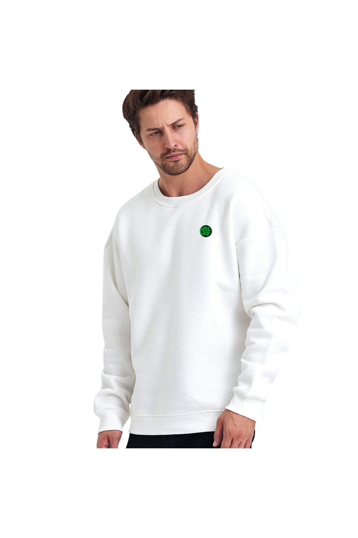 ChapellaSocks Hulk Desen Nakışlı Unisex Sweatshirt- %100 Pamuk ve Rahat!