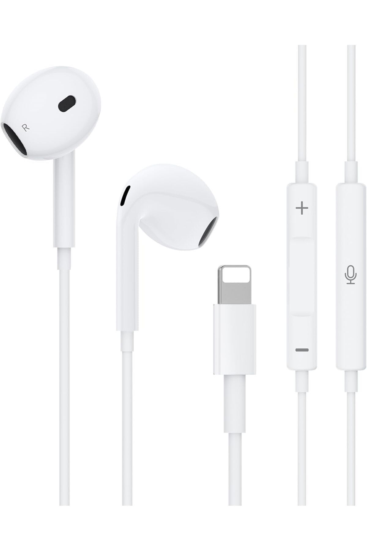 MOD10 Tak Çalıştır Lightning Uçlu Mikrofonlu Kulaklık iPhone 13 Serisine Kadar Destek iPhone 11 12 Uyumlu
