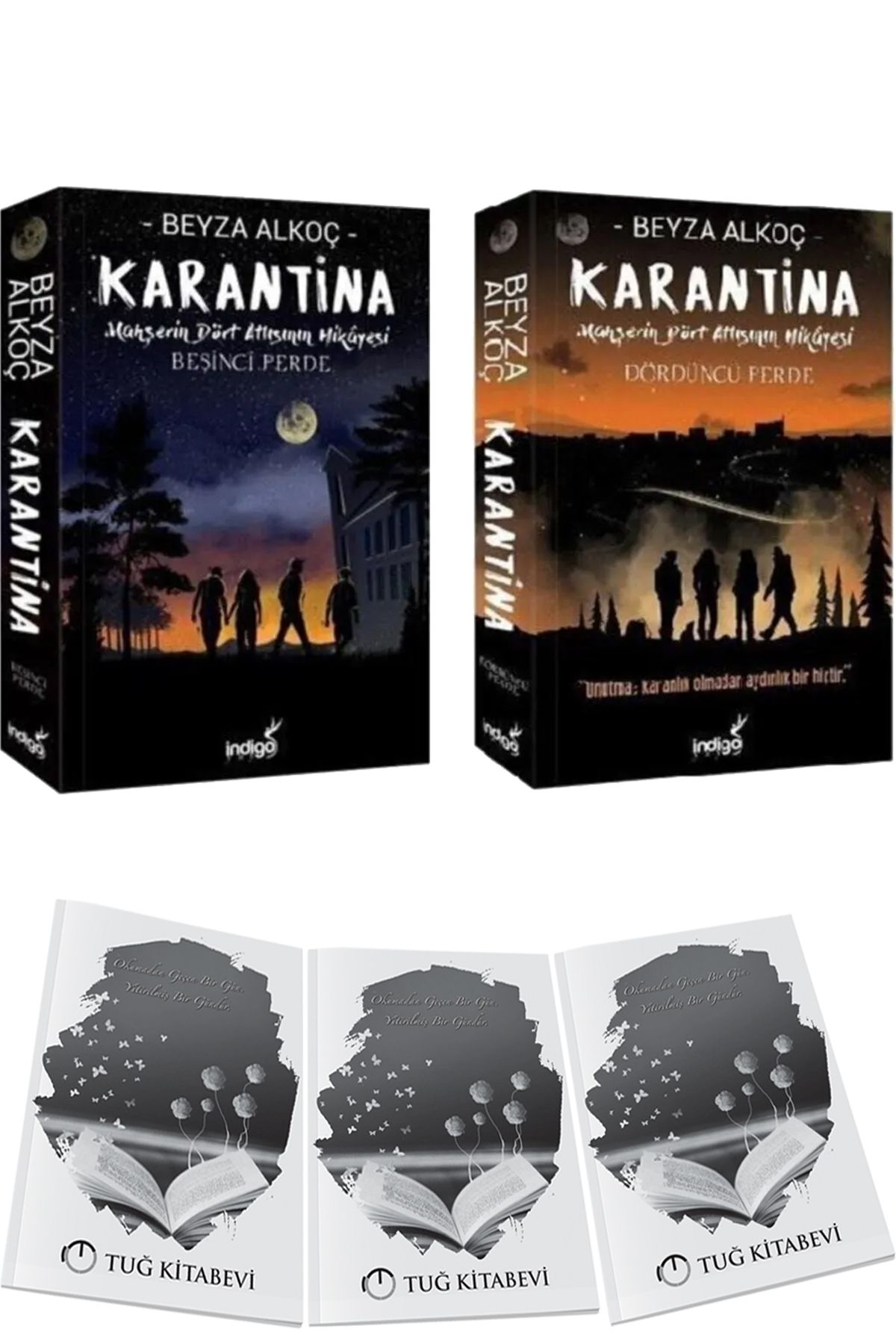 İndigo Kitap Karantina Serisi Karantina 4 ve Karantina 5 Karton Kapak Beyza Alkoç 2li Set + Hediyeli