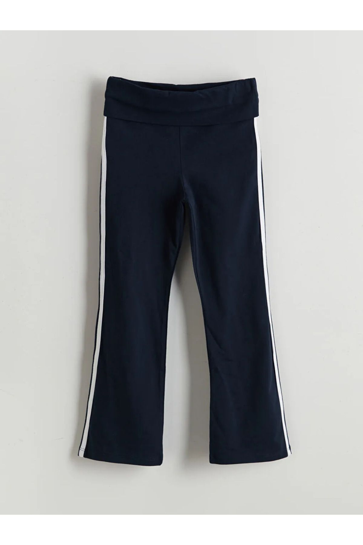 LC Waikiki LCW Kids Lacivert Beli Lastikli İspanyol Paça Kız Çocuk Tayt