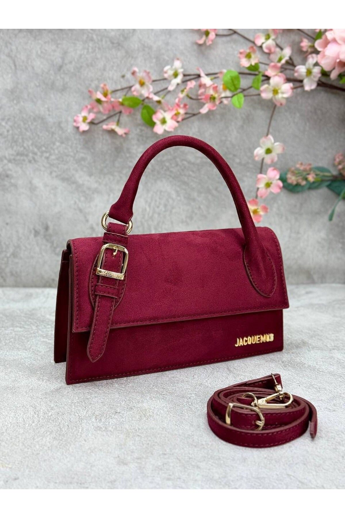 LEAUDER WOMEN KADIN ASKILI METAL AKSESUARLI EL VE OMUZ ÇANTASI LONG BOUNCLE SİZE 24*14 CM