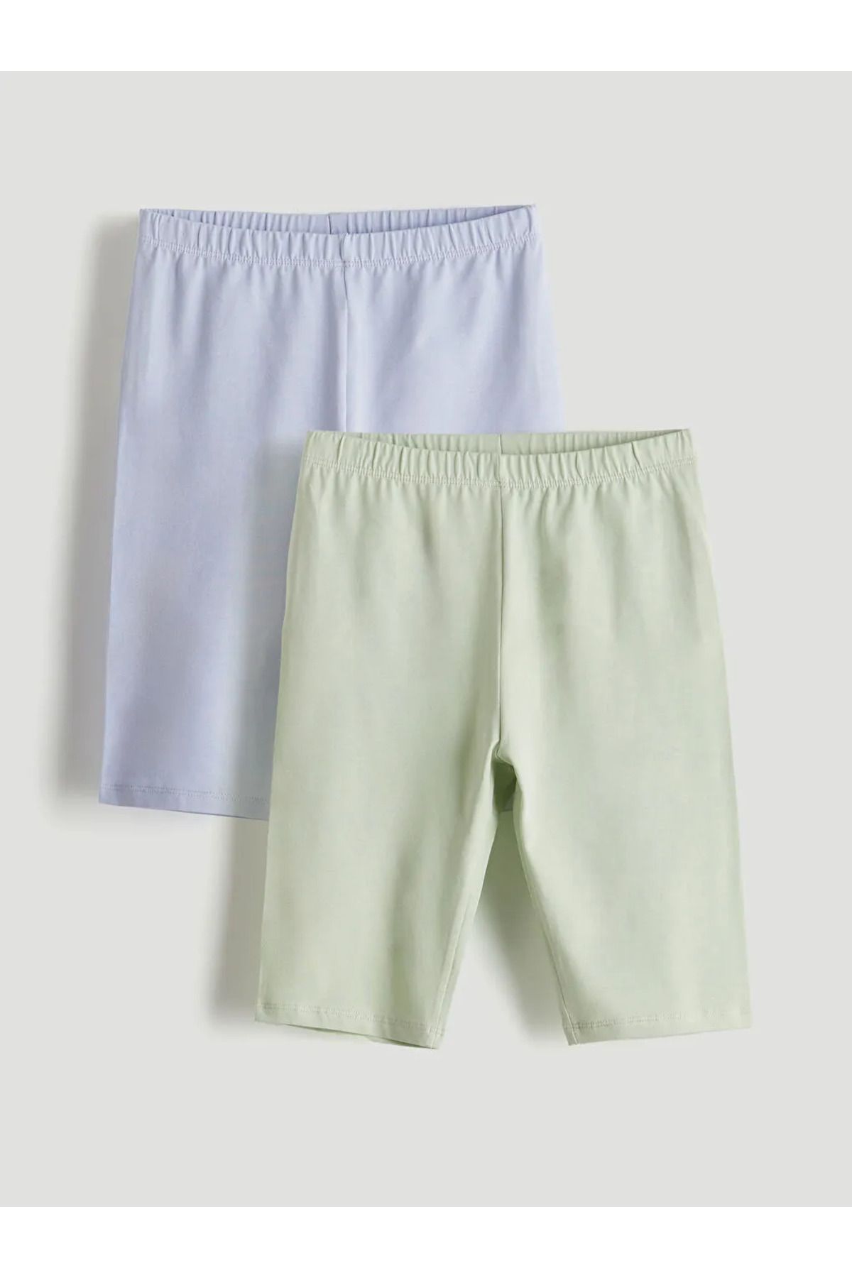 LC Waikiki LCW Kids Lila Beli Lastikli Kız Çocuk Kısa Tayt 2'li