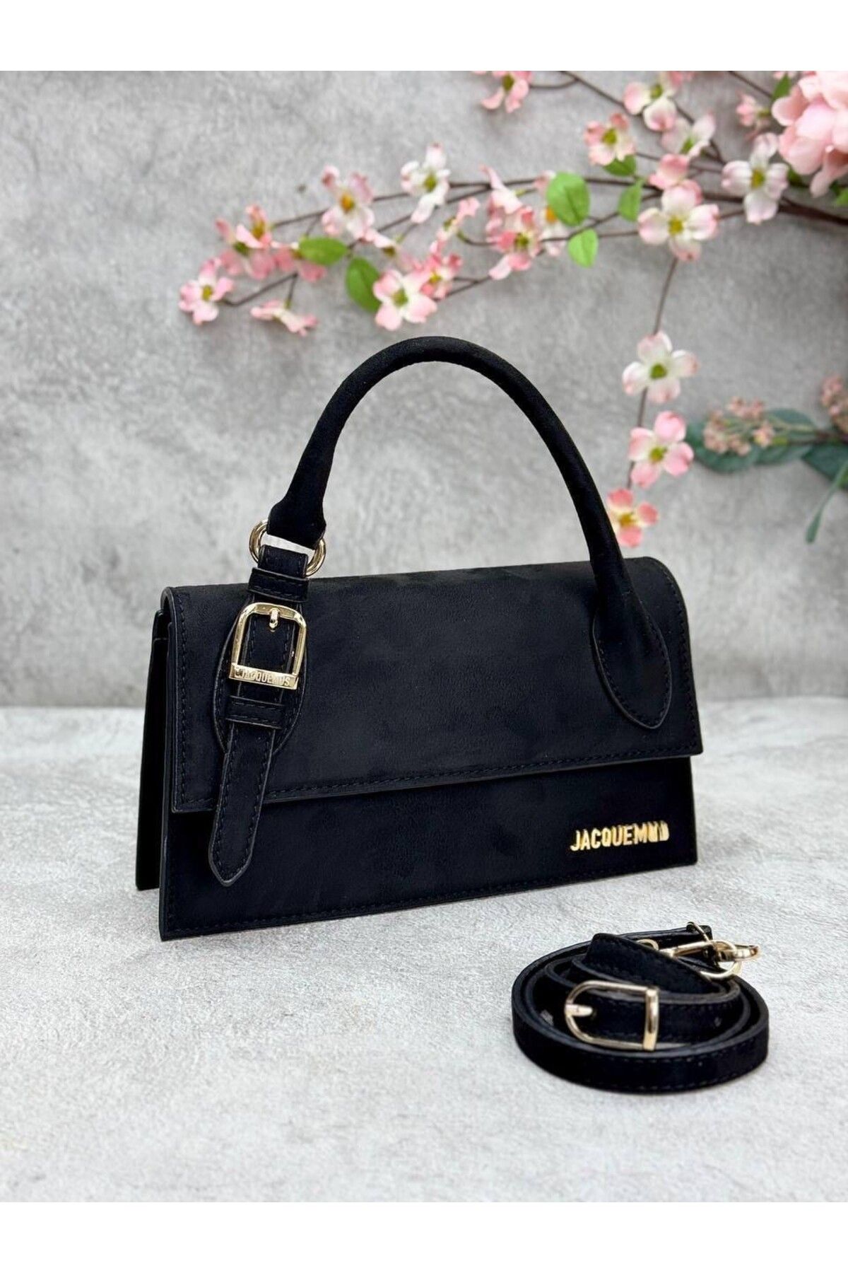 LEAUDER WOMEN KADIN ASKILI METAL AKSESUARLI EL VE OMUZ ÇANTASI LONG BOUNCLE SİZE 24*14 CM