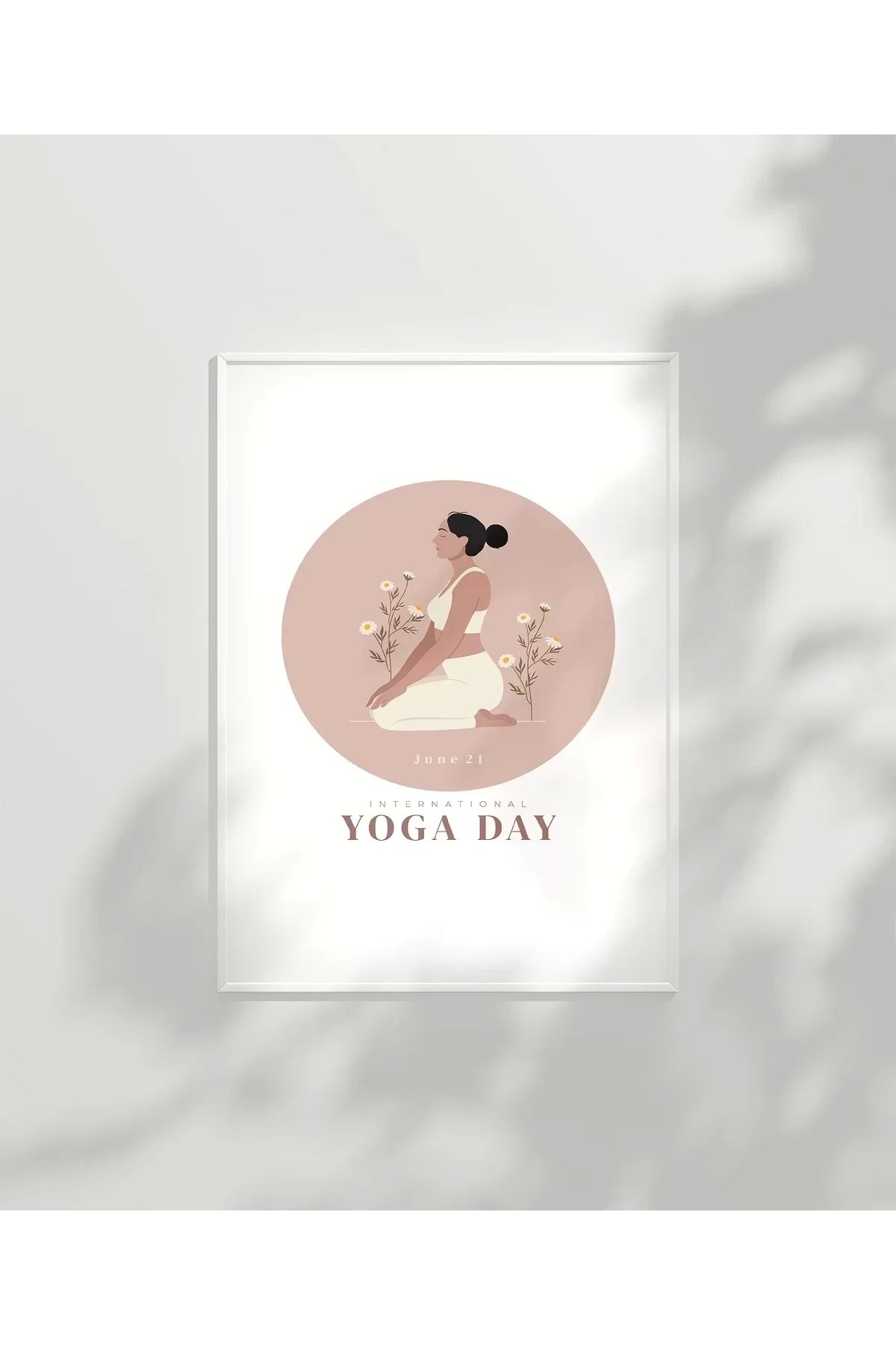 VOGLOO Çerçevesiz Poster Yoga ile Çiçek Aç
