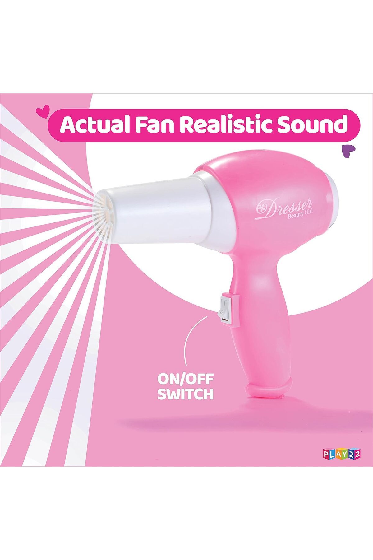 مجموعة ألعاب فانيتي للبنات مع مرآة وكرسي مكونة من 20 قطعة تتضمن إكسسوارات الشعر والمكياج