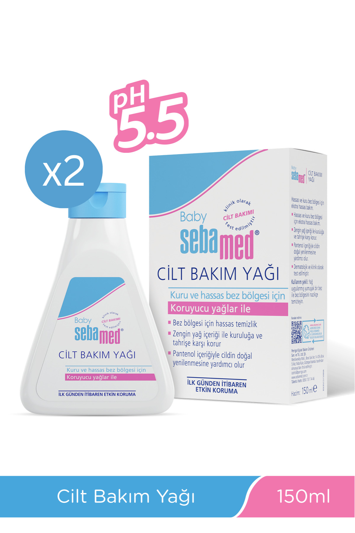 Sebamed Baby Yatıştırıcı Etkili Kuruluk ve Tahrişe Karşı Etkili Bebek Yağı 150 ml x 2 Adet