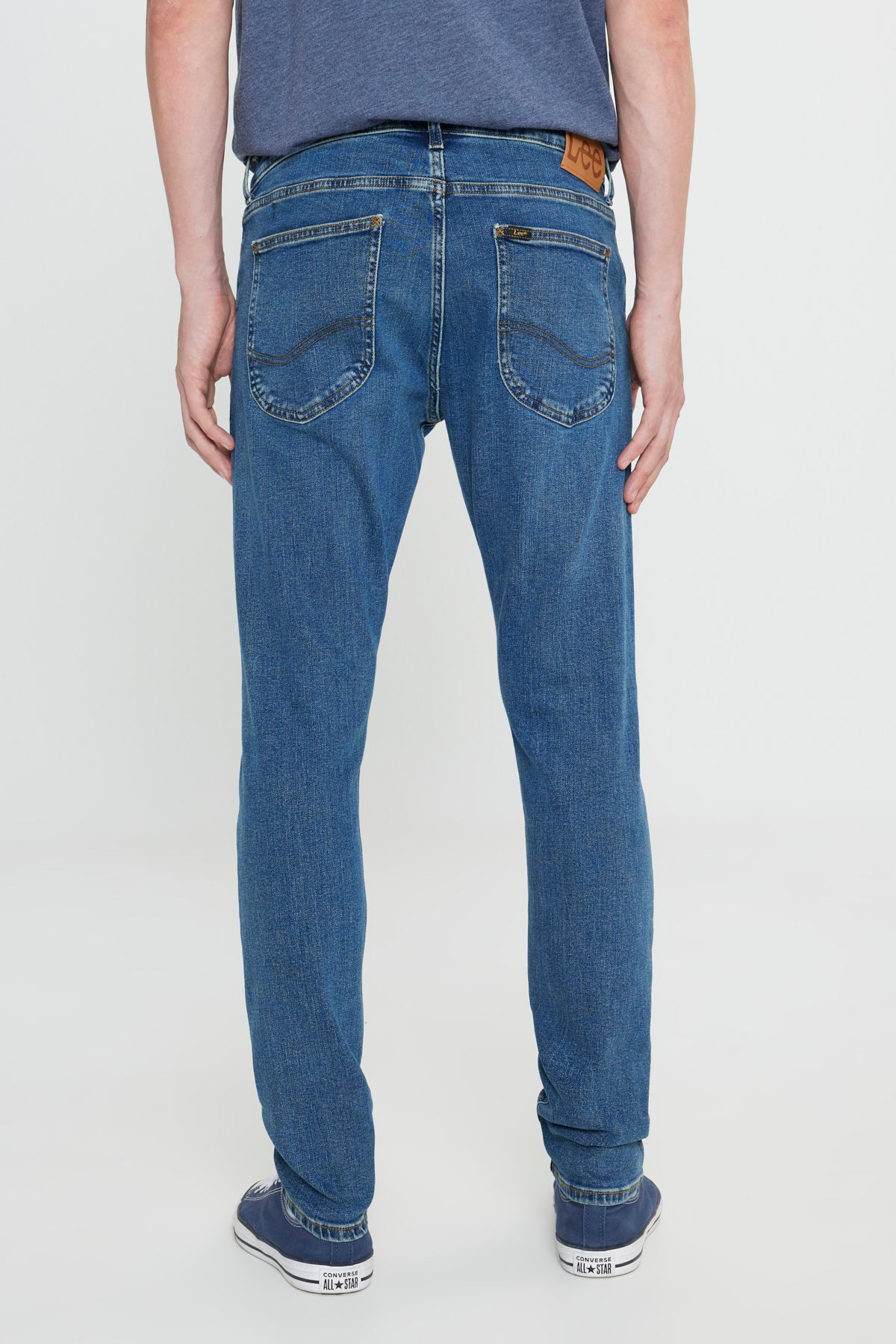 شلوار جین آبی مردانه کش دار Luke Slim Fit کمر کم Lee