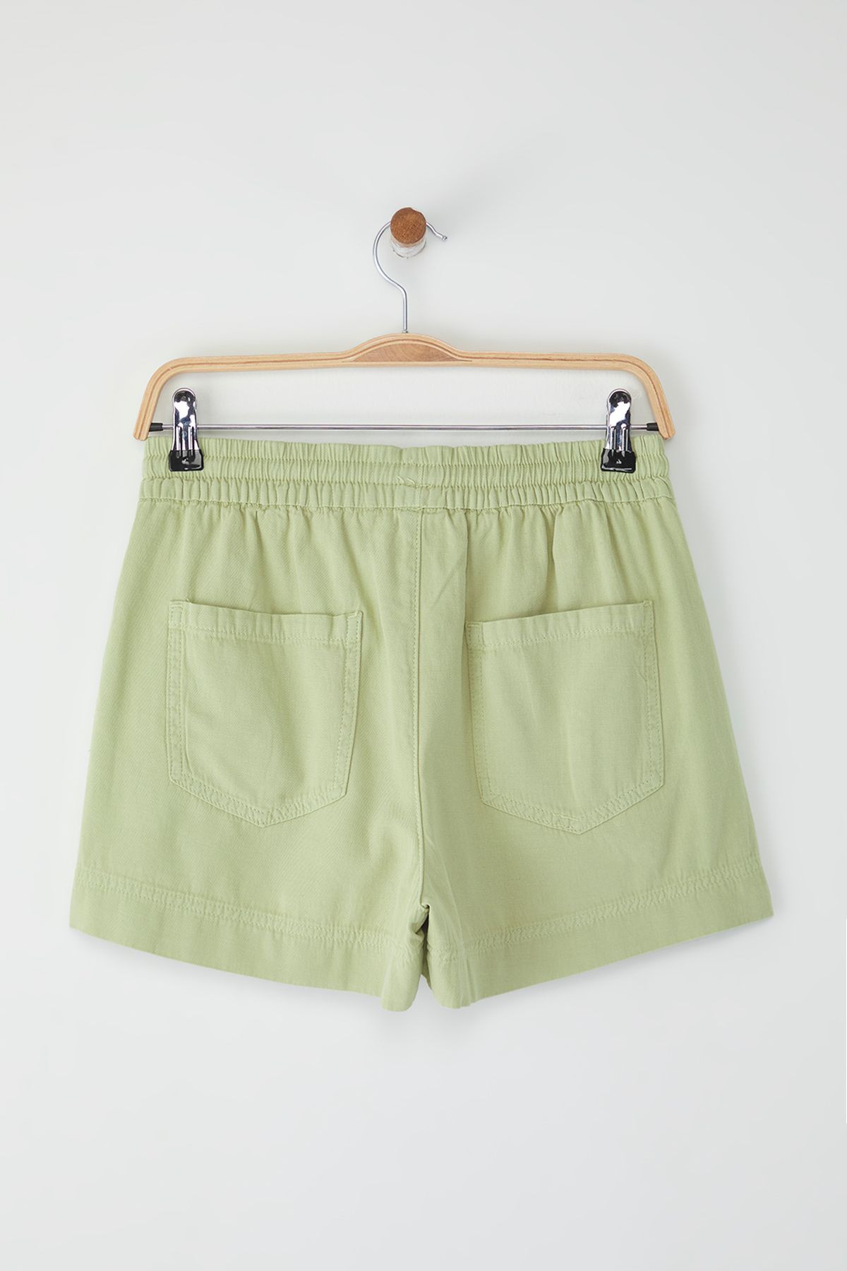 Trendyol Collection-Khaki High Waist Elastic City Boy Denim Shorts Twoss25Sr00215 7
