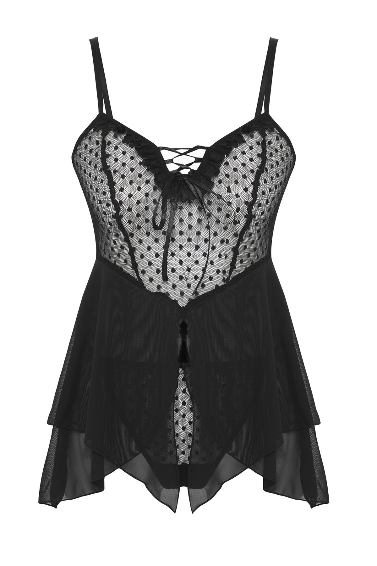 Trendyol Collection-Черна дантелена бебешка кукла на точки - гащички без шапка с детайли от тюл Thmss25Ll00002 5