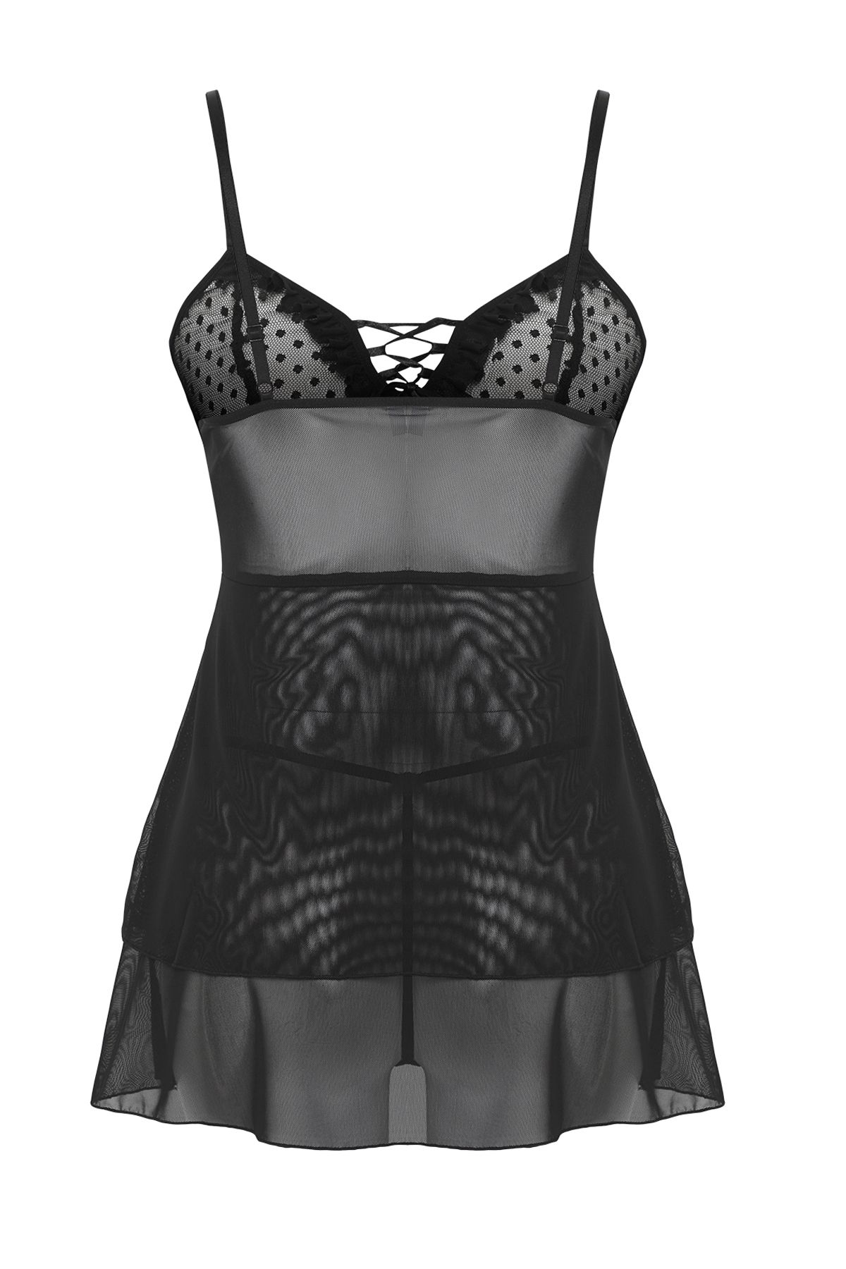 Trendyol Collection-Черна дантелена бебешка кукла на точки - гащички без шапка с детайли от тюл Thmss25Ll00002 6