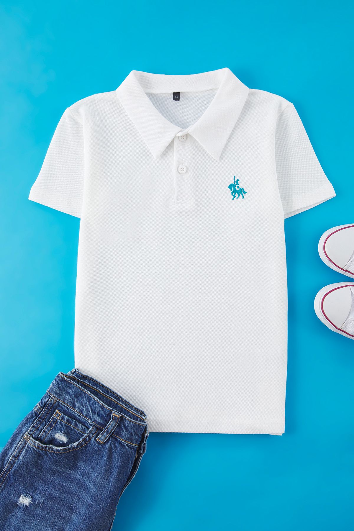 TRENDYOLKIDS-Трикотажна футболка з принтом екрю TKDSS25TS00081 1