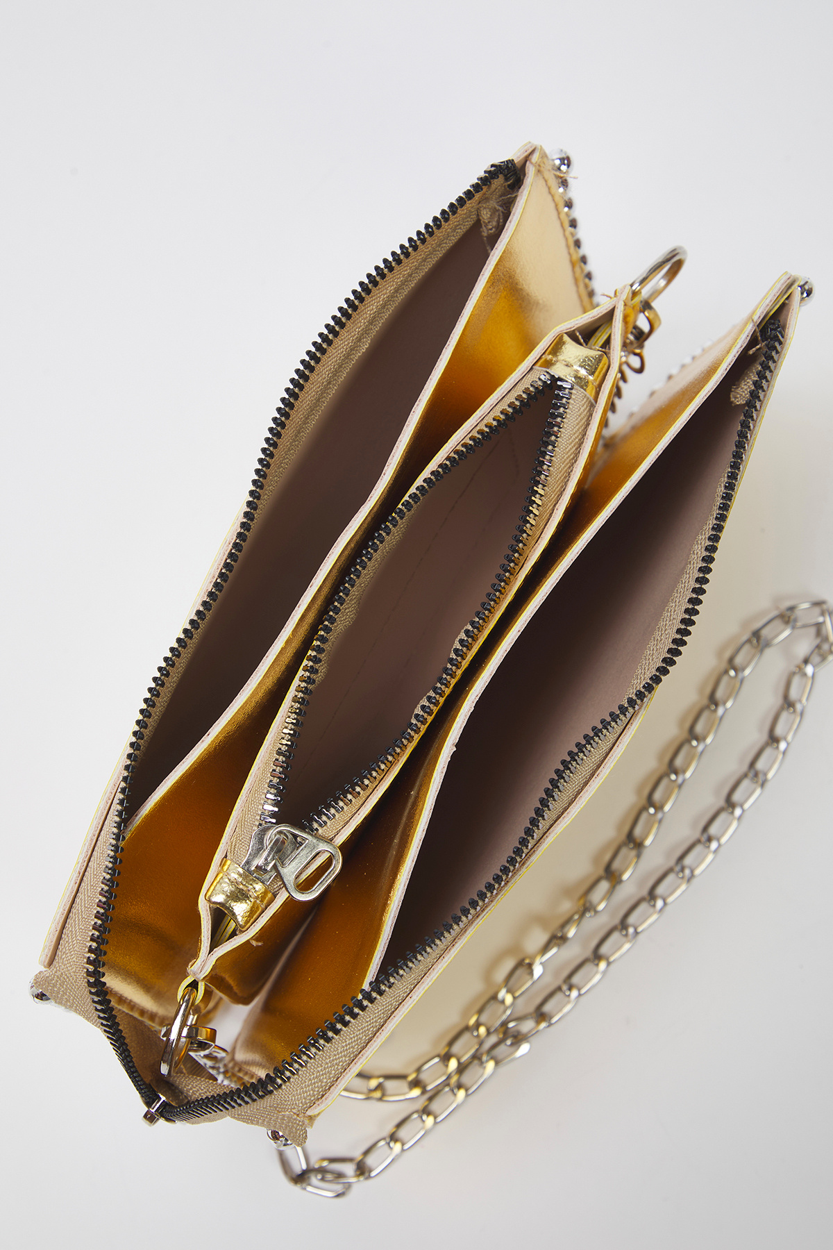TRENDYOL SHOES-Gold Studded Cross Strap Women's Wallet Bag Twoaw25Oc00005 7