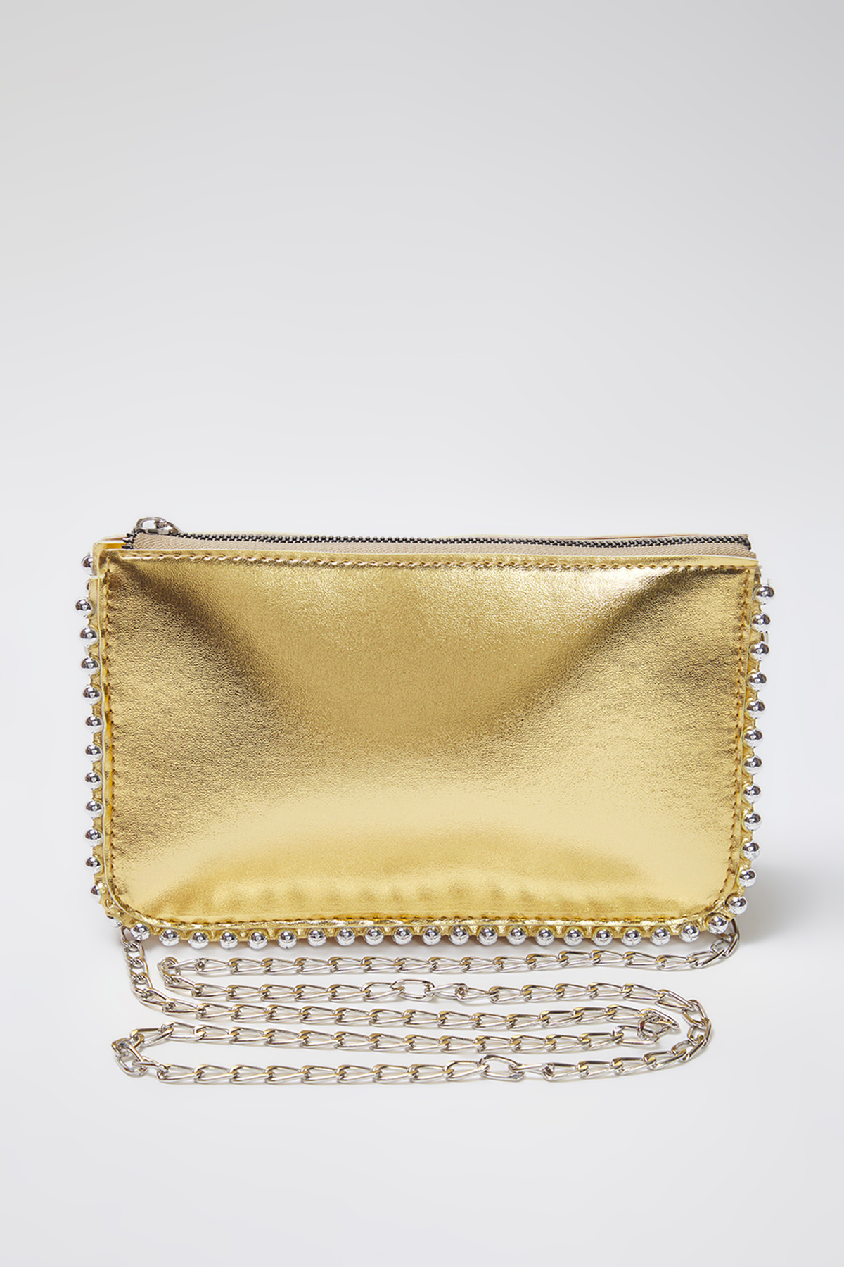 TRENDYOL SHOES-Gold Studded Cross Strap Women's Wallet Bag Twoaw25Oc00005 5
