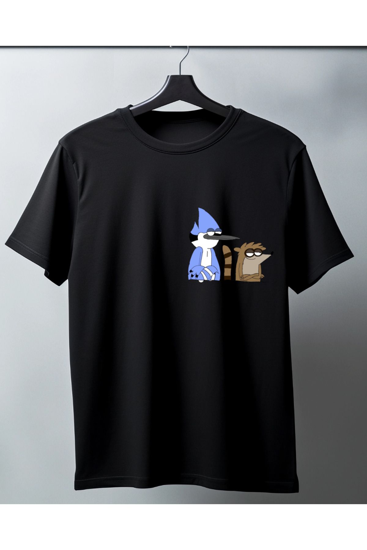 Ebiidesign Çiftler İçin Regular Show Tasarımlı Baskılı T-Shirt