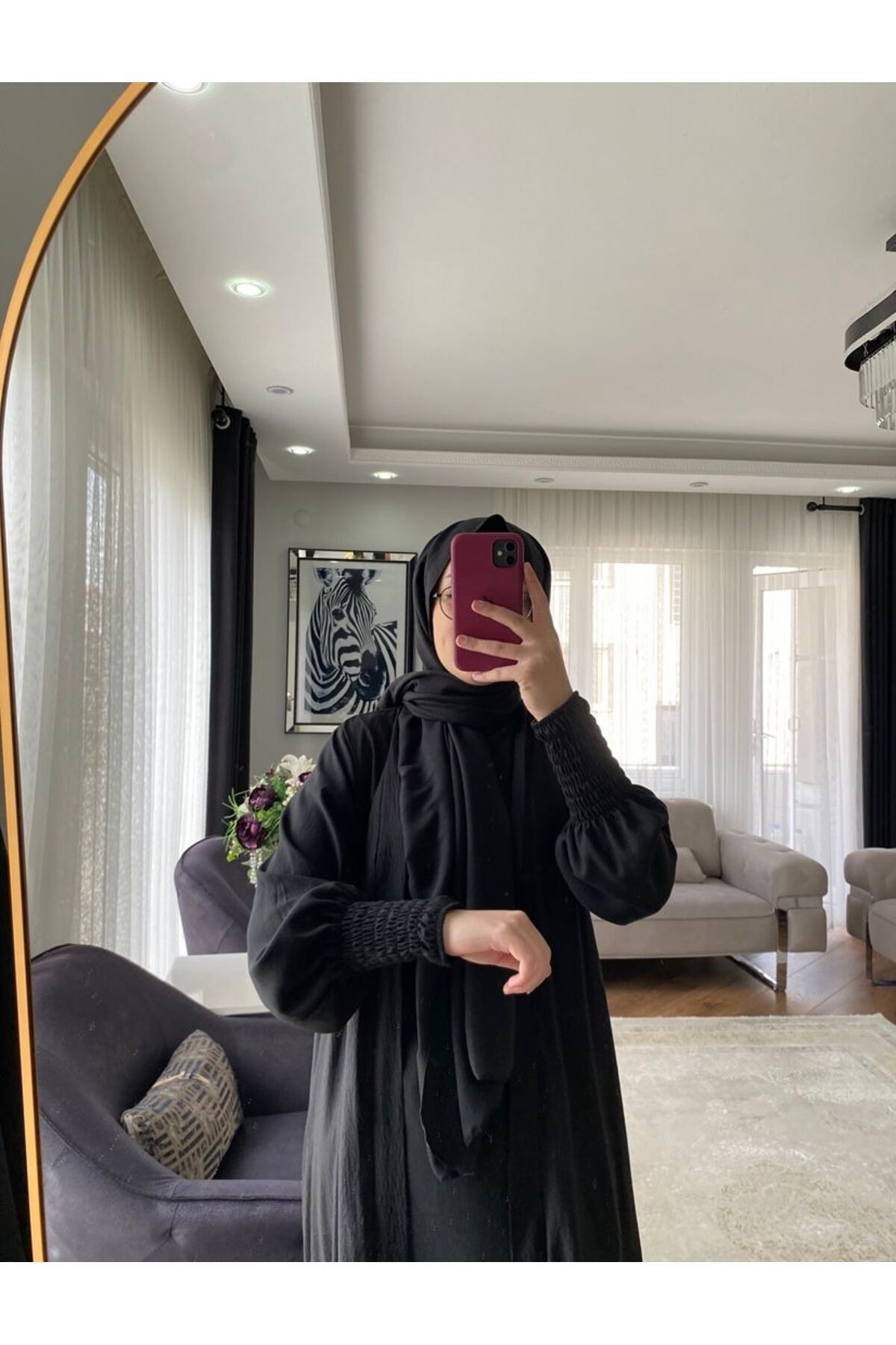 Bym Fashion Şal Hediyeli Abaya Takım