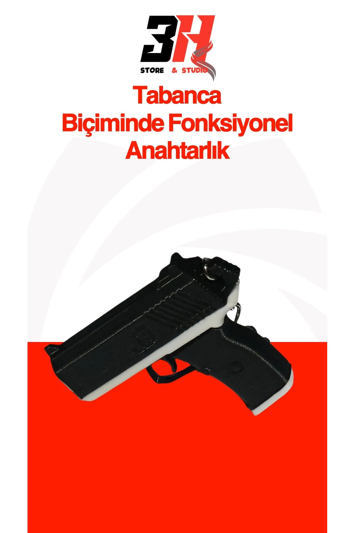 3DreaMaker Tabanca Anahtarlık Fonksiyonel Boncuk Atan  Şeklinde Oyuncak Anahtarlık