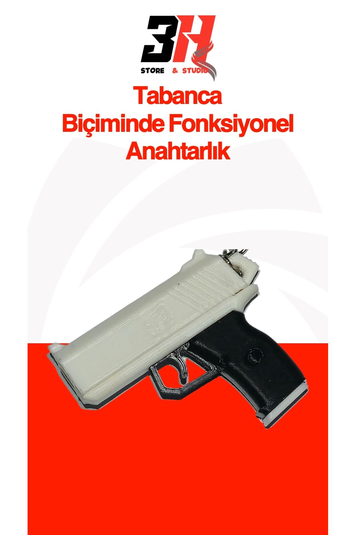 3DreaMaker Tabanca Anahtarlık Fonksiyonel Boncuk Atan Şeklinde Oyuncak Anahtarlık