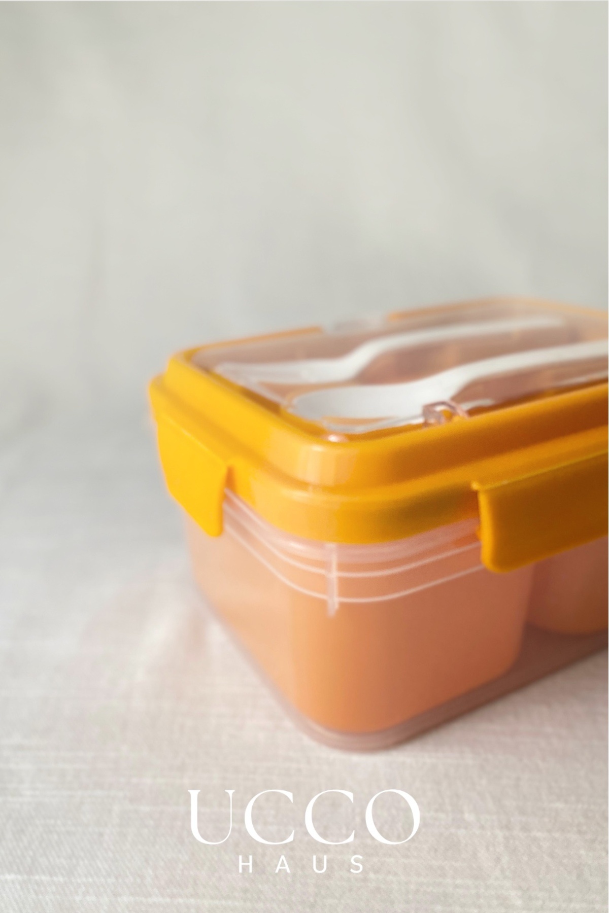 UCCO-2 Compartments 1700 ml Leakproof Storage and Nutrition Container – Spoon Fork, Removable Inner Chamber, Pp 7 Pieces 3