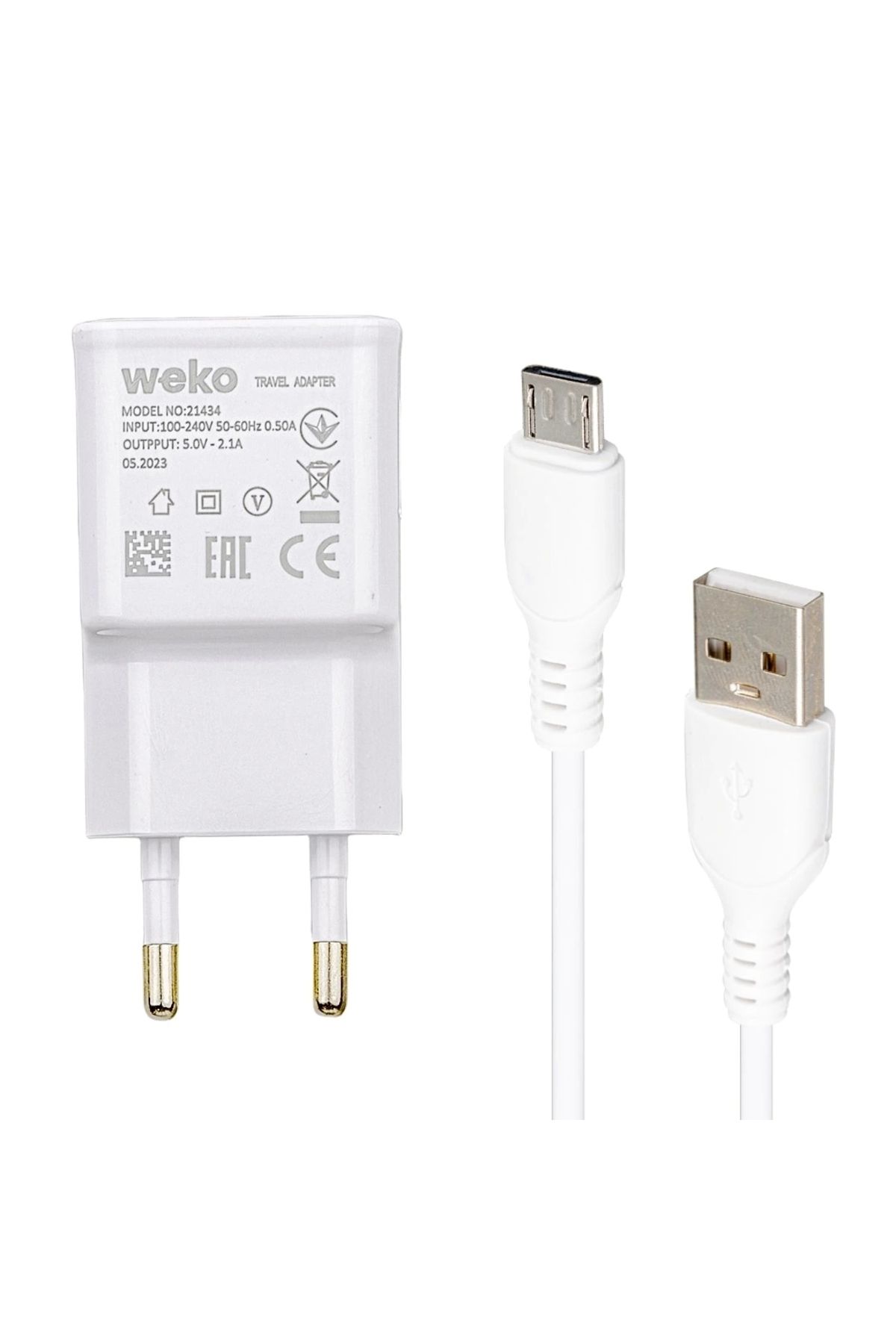 STOREMAX WK-21434 S6 2.1 AMPER ŞARJ BAŞLIK ADAPTÖRÜ + MICRO USB KABLO(NO:3) (5047)