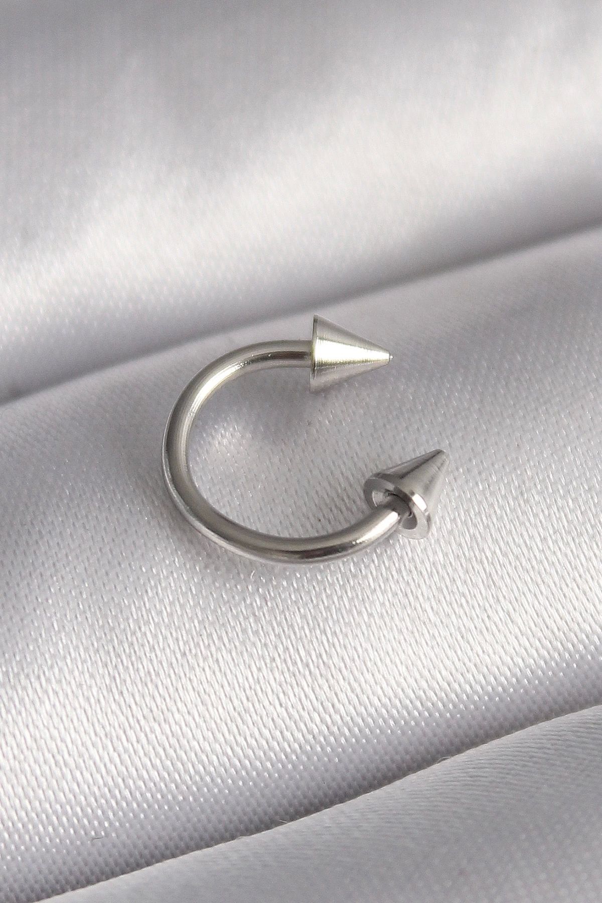 Clariss 316L Çelik Gümüş Renk Halka Çivi Model Kadın Piercing