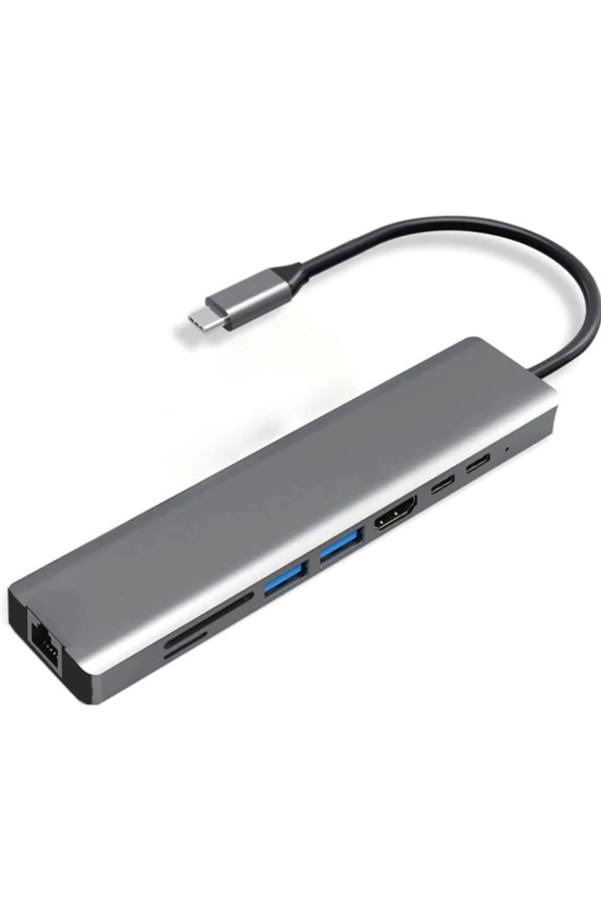 YNT İthalat Type-c To Hdtv Multifunction Adapter 8 Port Kablo