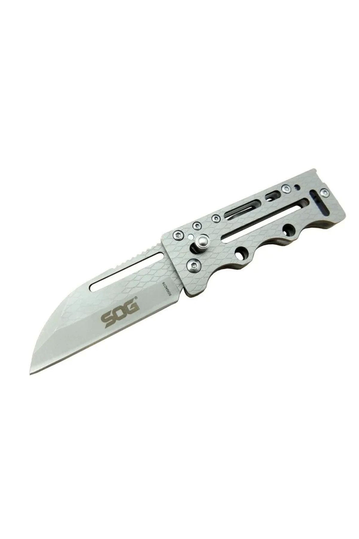 YNT İthalat Sog Ac78 Gri Yaprak Kamp Çakı 14,5 Cm - Metal Sap, Kılıflı