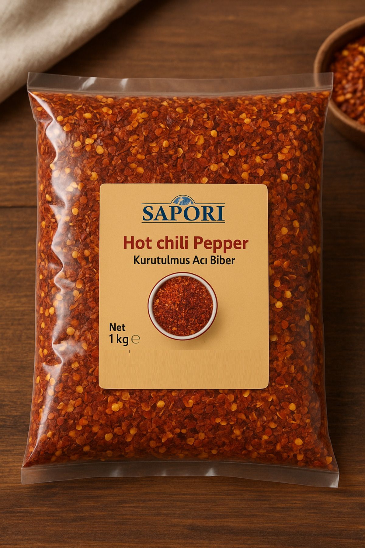 Sapori Hot Chili Pepper, Kurutulmuş Acı Biber, 1000 gr