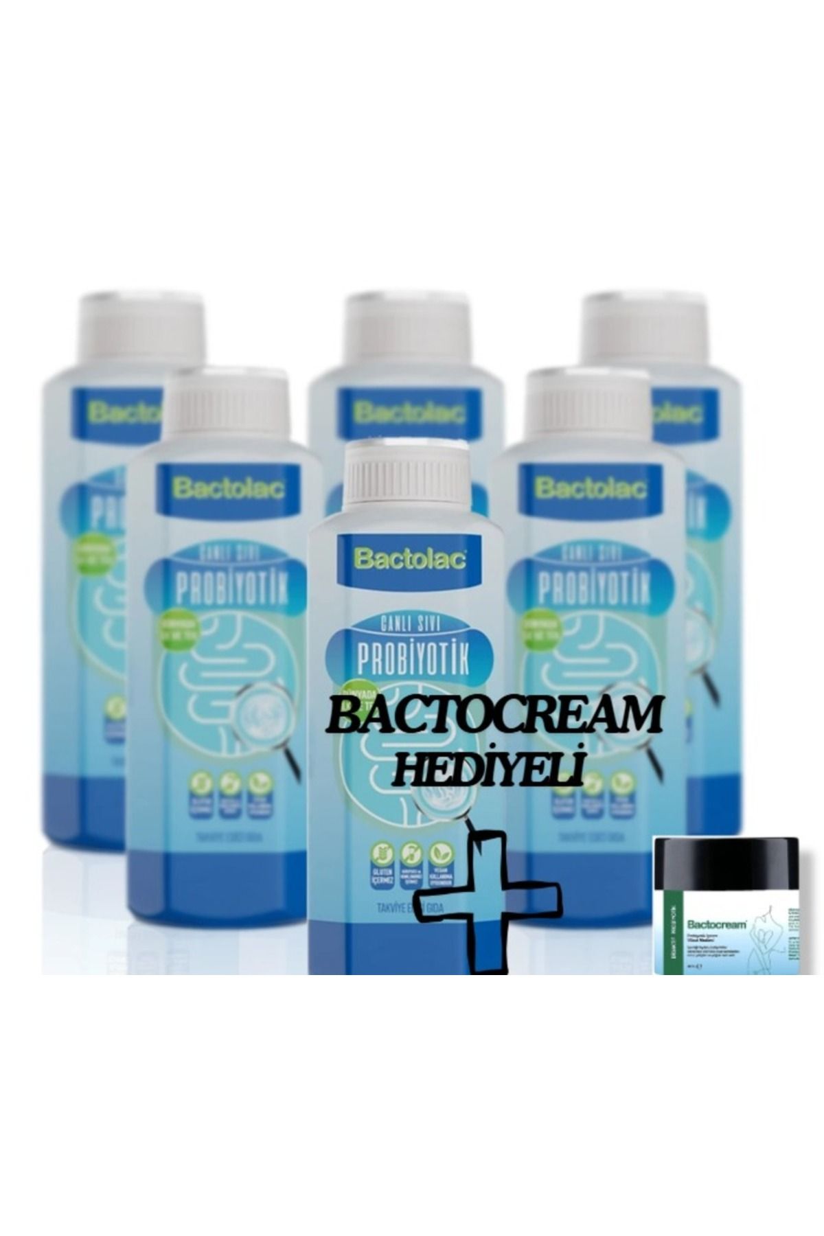 Bactolac Bactocream Hediyeli Aktif Probiyotik Altılı Set Tek Sıvı Probiyotik 6x1000ml