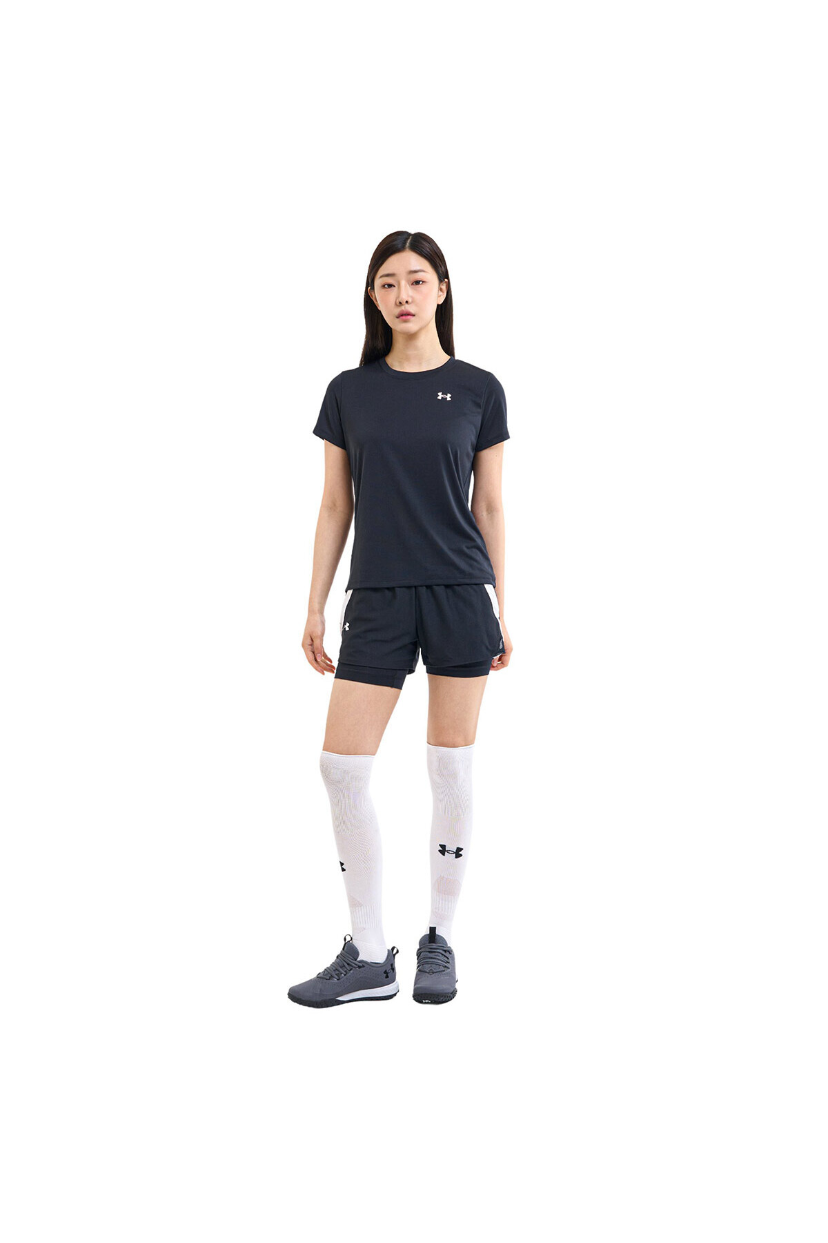 Under Armour Tech Solid Kadın Siyah Yuvarlak Yaka Tişört görsel 3