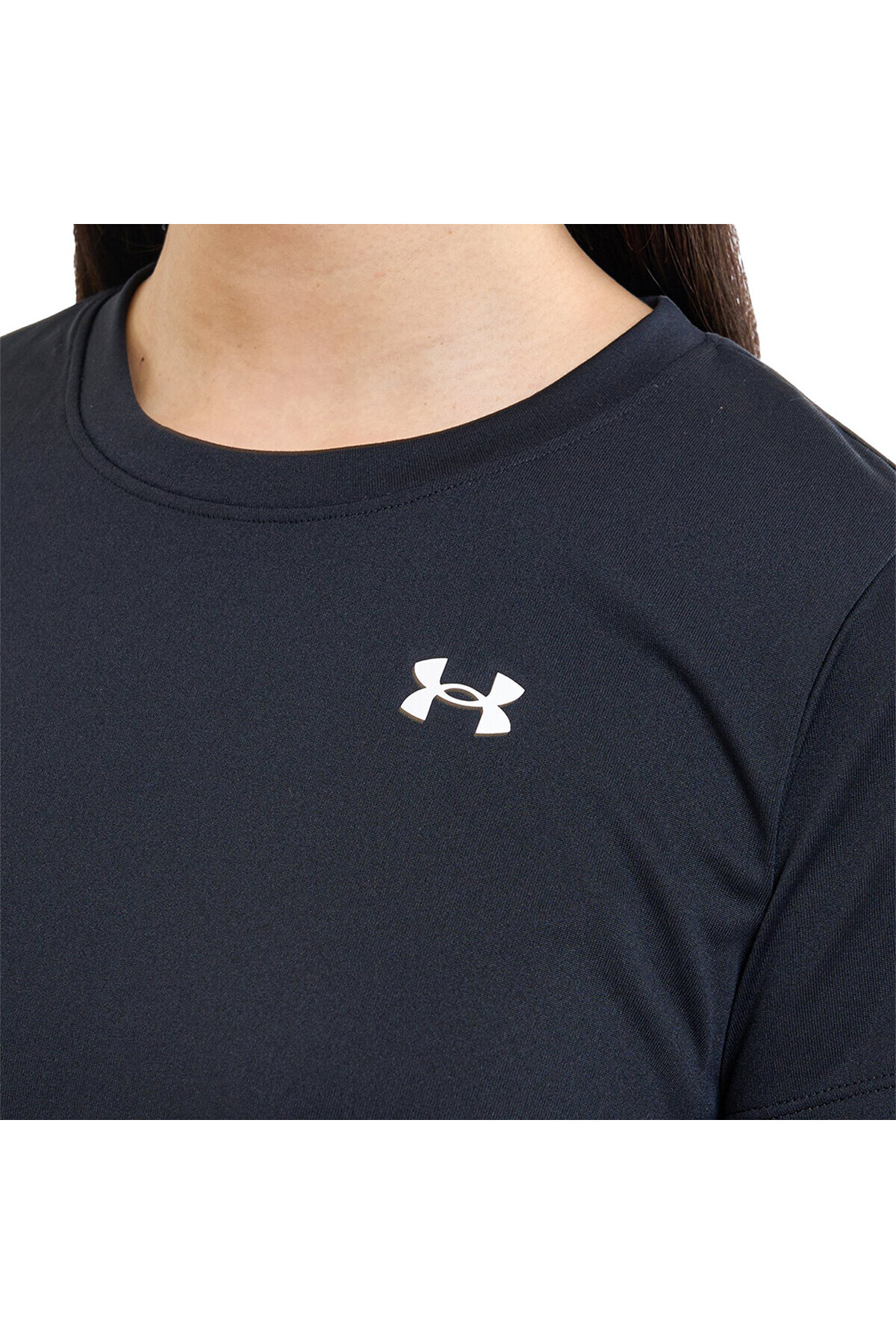 Under Armour Tech Solid Kadın Siyah Yuvarlak Yaka Tişört görsel 2