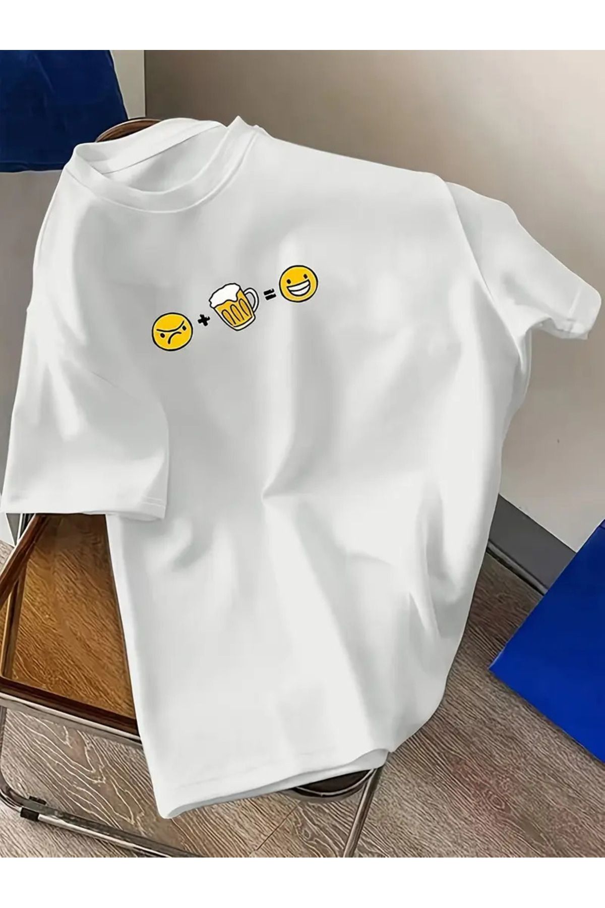 İnazuma Outdoors İnazuma Unisex Oversize Baskılı Pamuklu Bisiklet Yaka Kısa Kollu SİYAH T-shirt