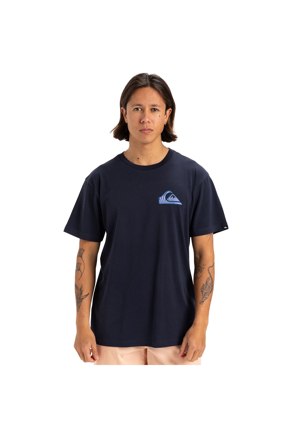 Quiksilver Window Pane Erkek Lacivert Yuvarlak Yaka Tişört