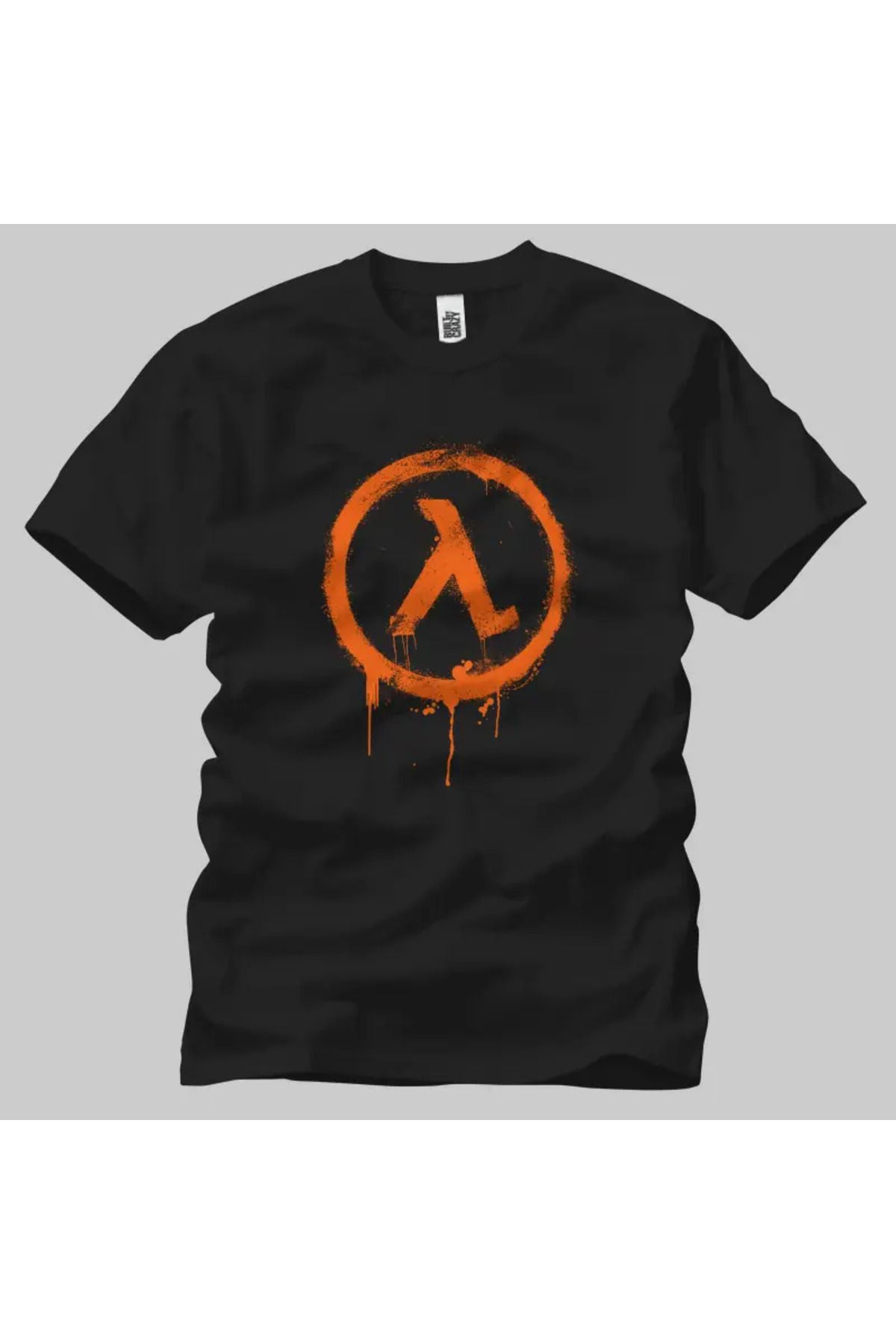Built By Crazy Half Life Stencil Logo Unisex Tişört
