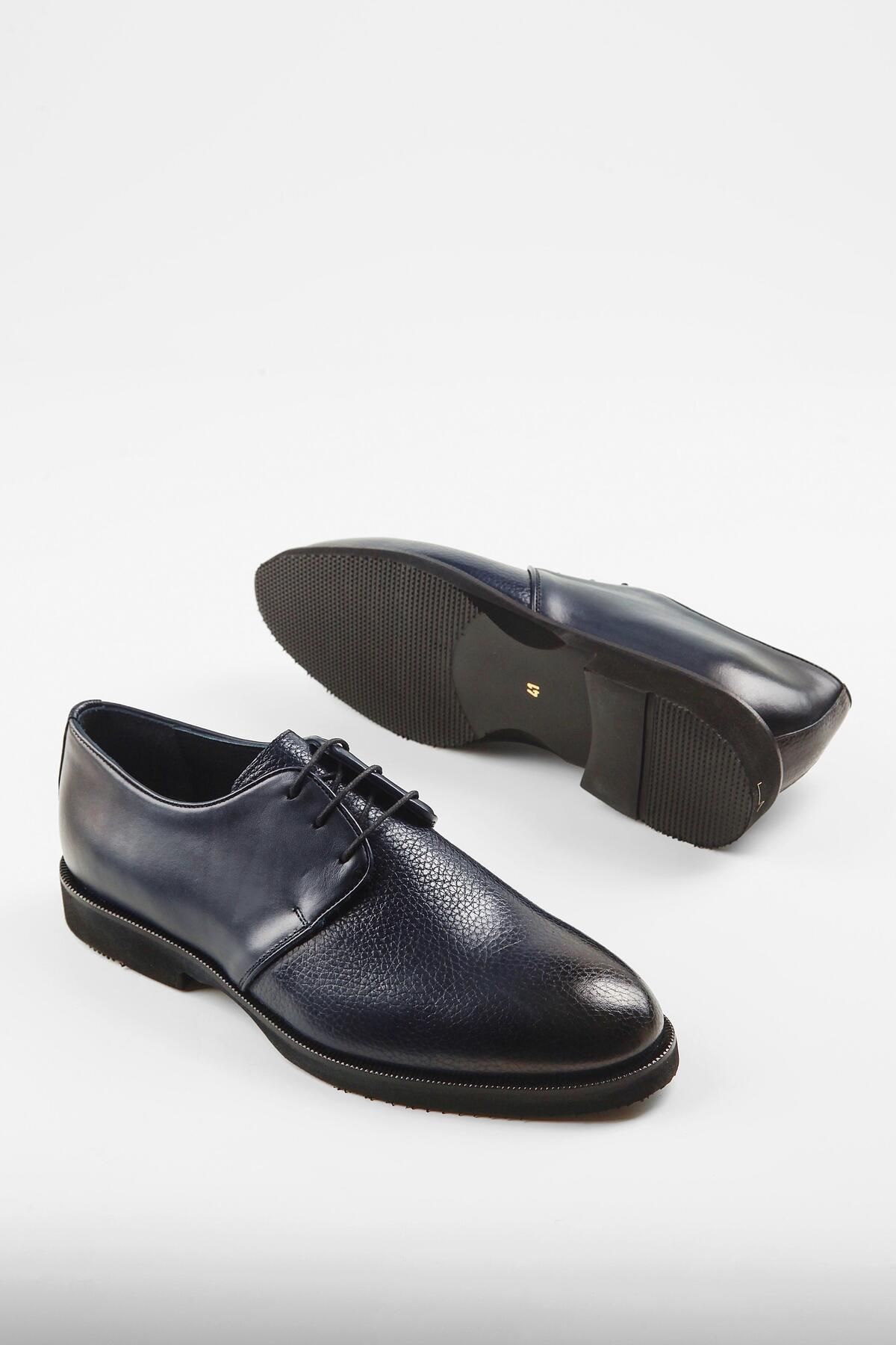 ByItallanoshoes NAVY BLUE KATLIK 3010 HAKİKİ DERİ GÜNLÜK ERKEK CASUAL LACİVERT