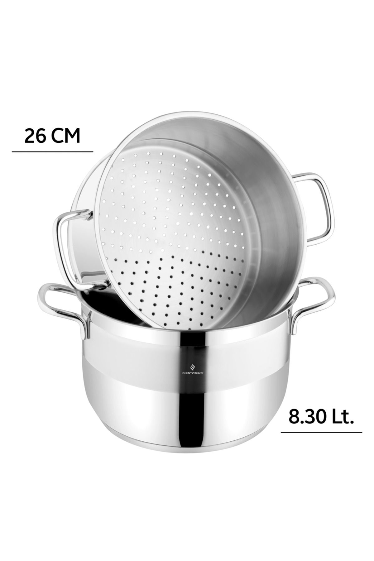 Sofram Soft 26 cm 3 Parça Buharda Pişirme Tencere Seti